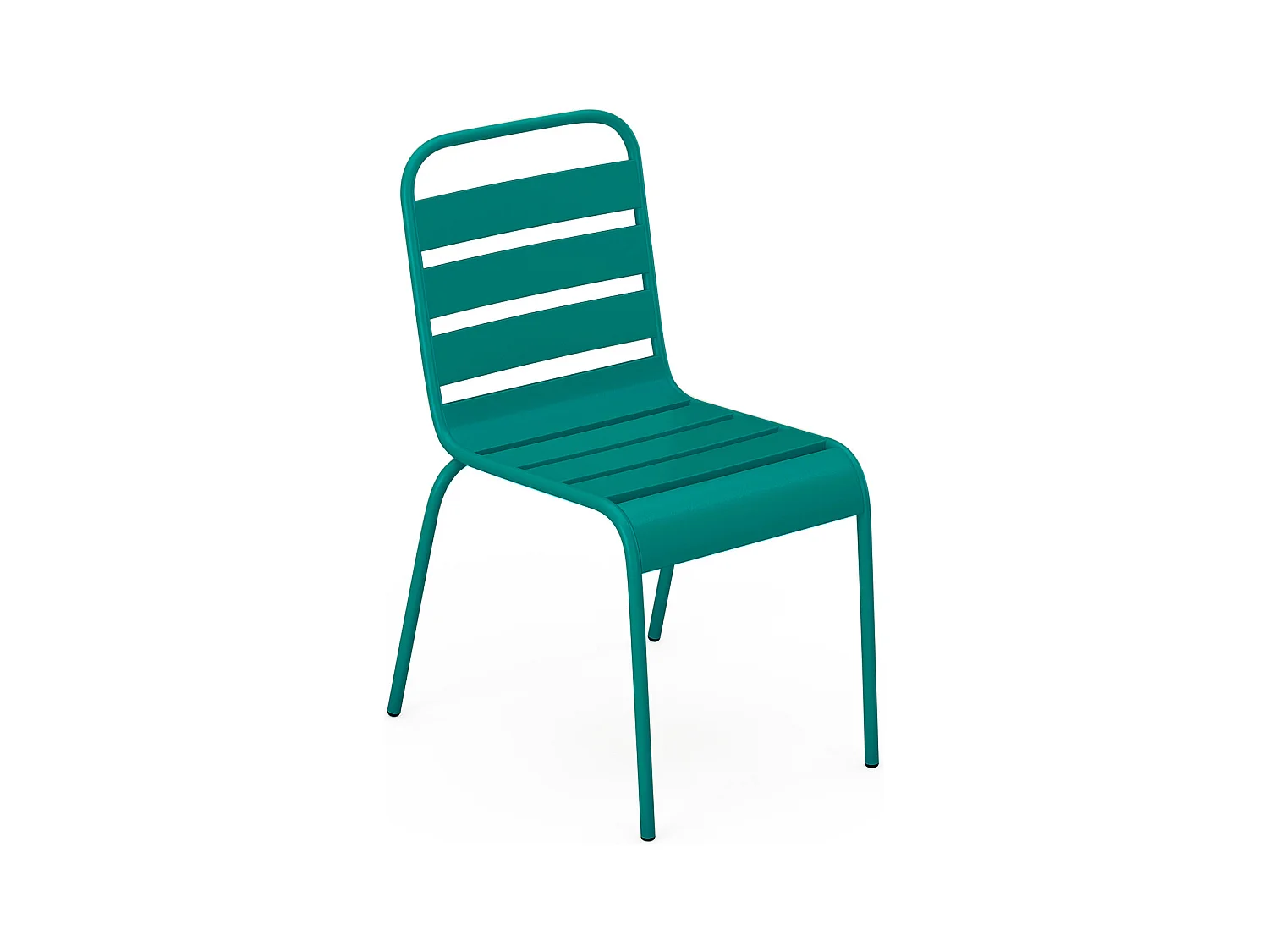 Garten-Essgruppe: Tisch L. 120 cm + 8 stapelbare Stühle - Metall - Blau - MIRMANDE von MYLIA