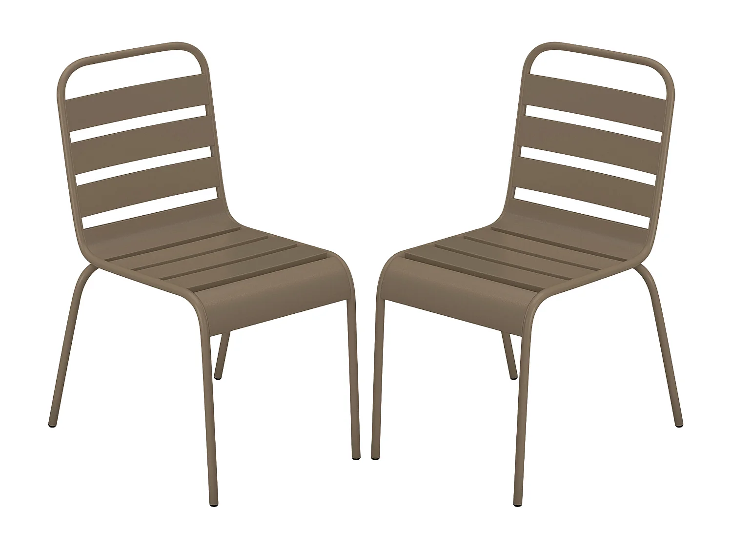 Gartenstuhl stapelbar 2er-Set - Metall - Taupe - MIRMANDE von MYLIA