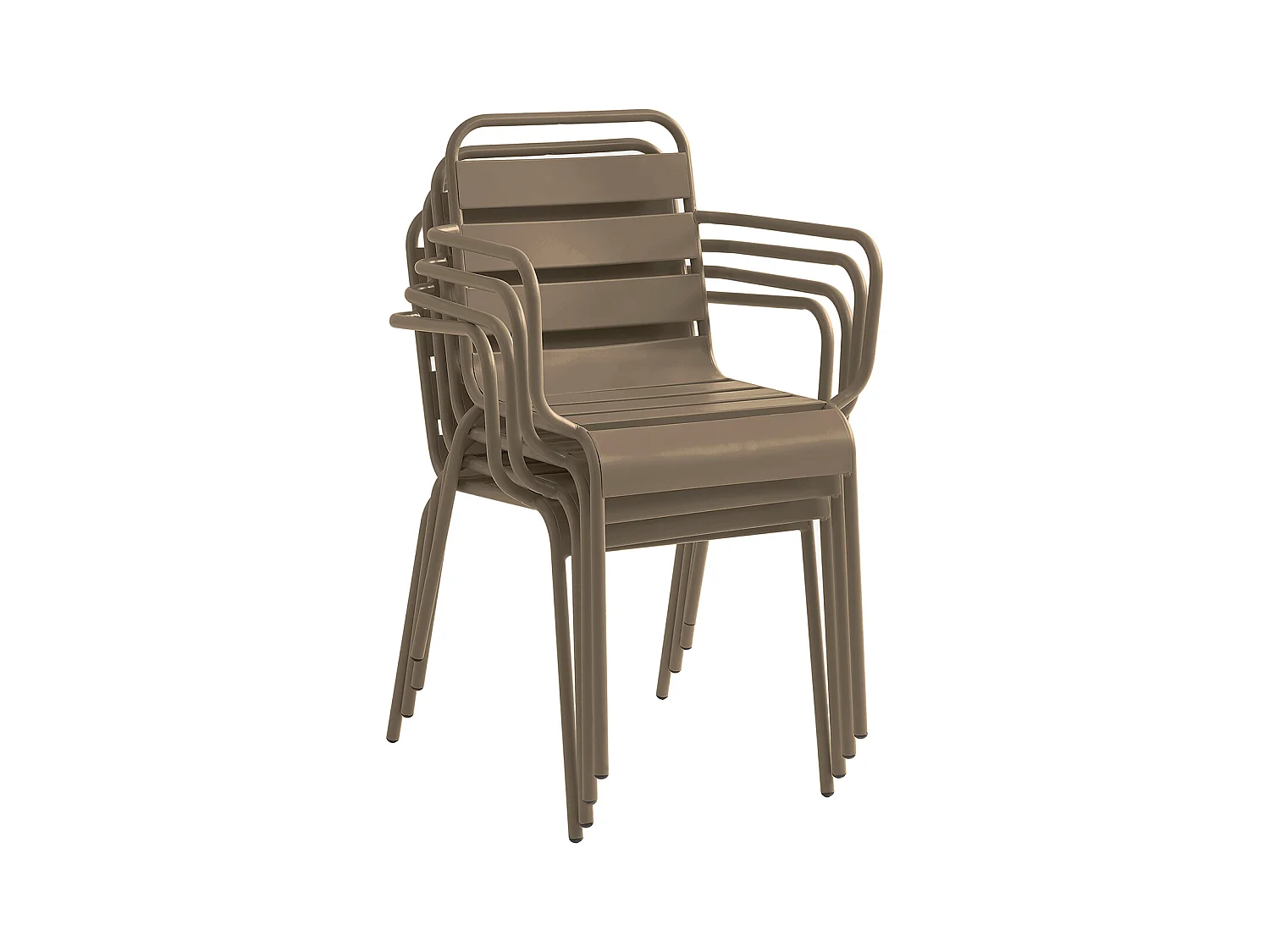 Conjunto de 2 sillones de jardín apilables de metal - Topo - MIRMANDE de MYLIA