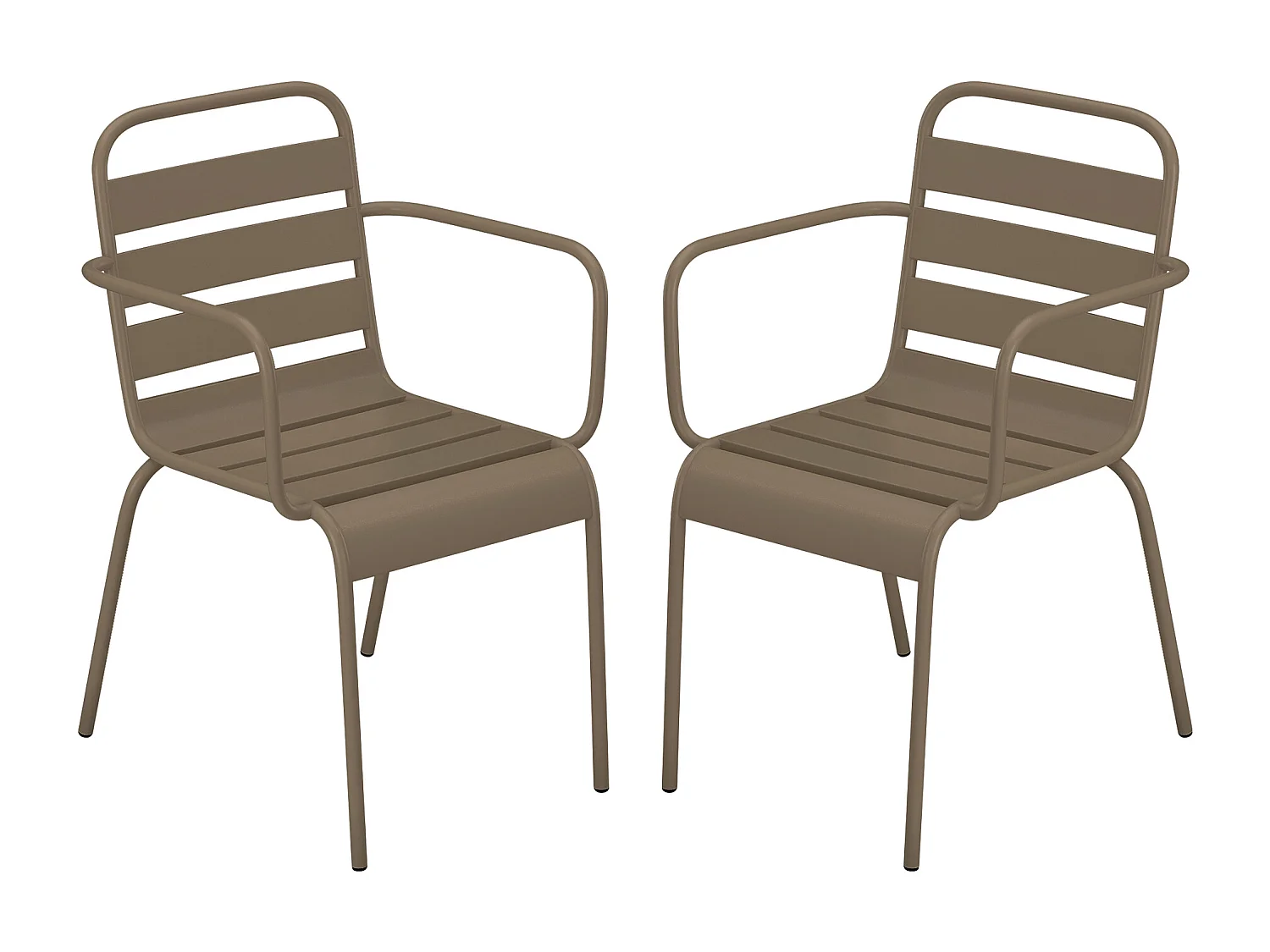 Conjunto de 2 sillones de jardín apilables de metal - Topo - MIRMANDE de MYLIA