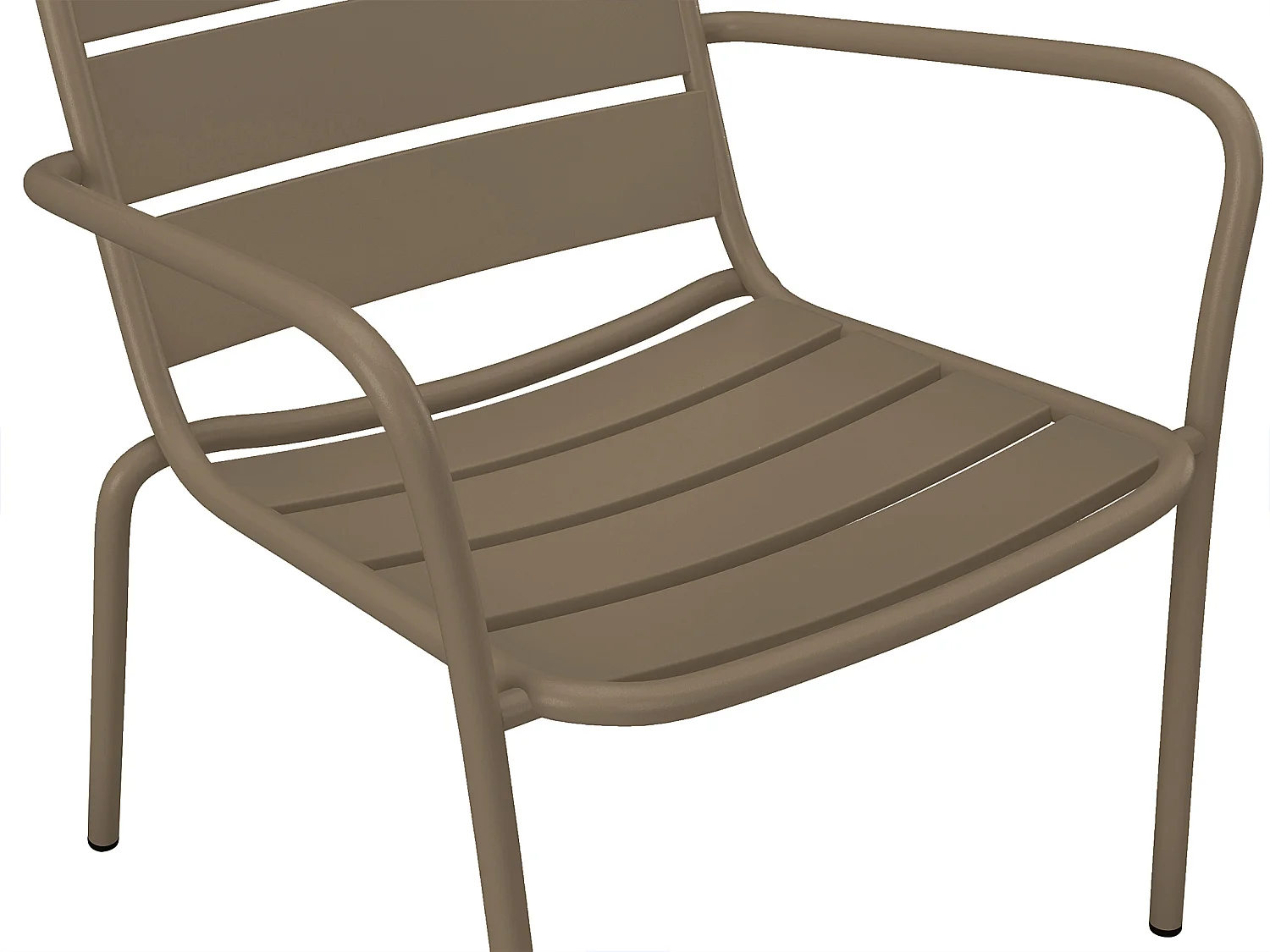 Fauteuil bas de jardin empilable + repose pied en métal - Taupe - MIRMANDE de MYLIA