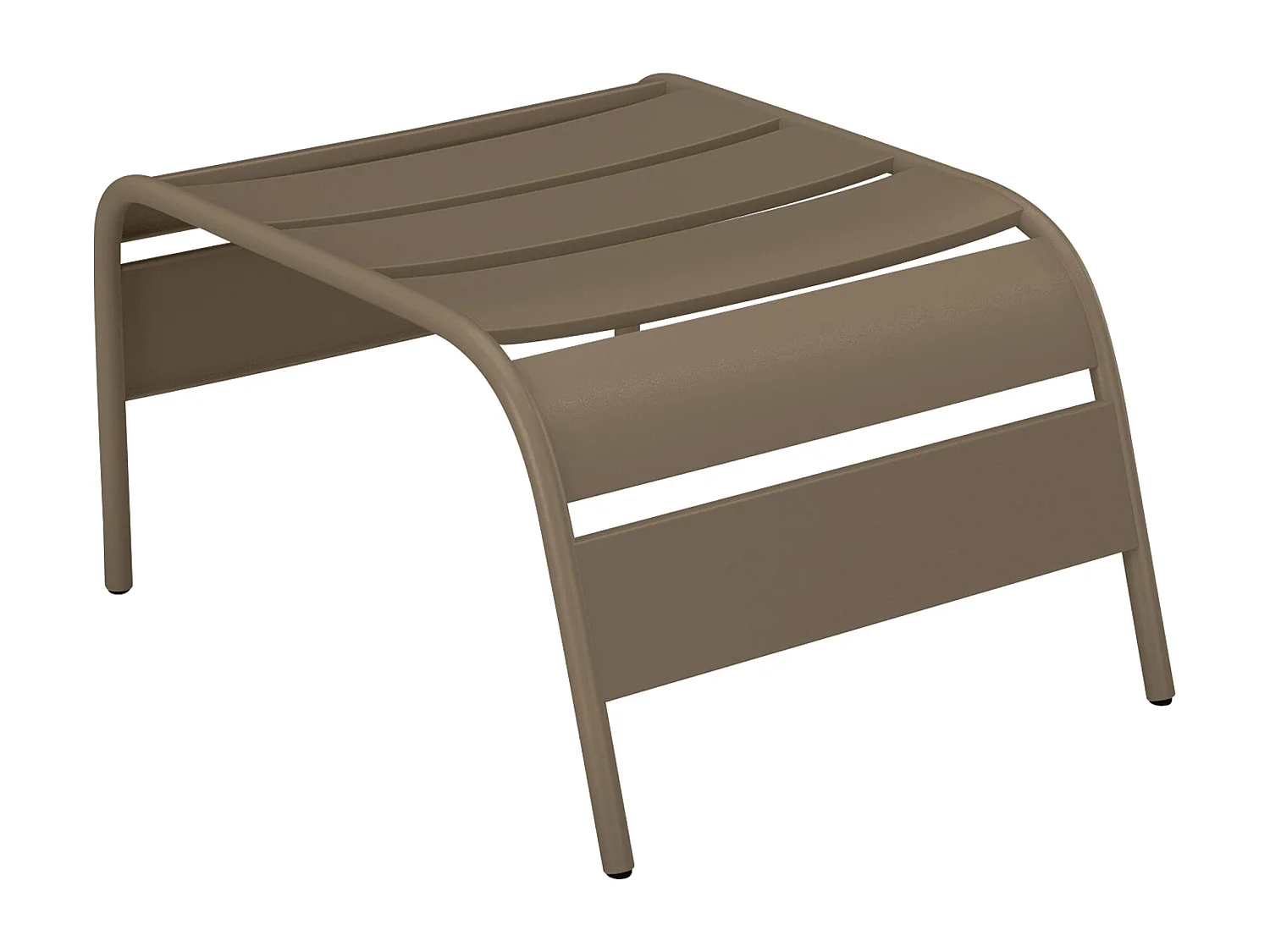 Fauteuil bas de jardin empilable + repose pied en métal - Taupe - MIRMANDE de MYLIA