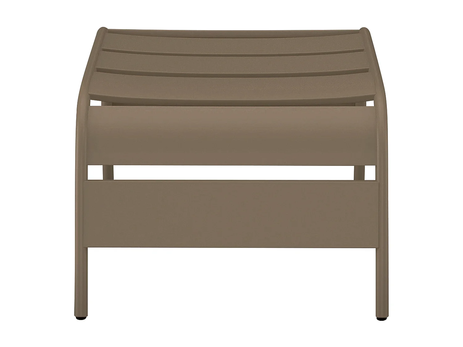 Fauteuil bas de jardin empilable + repose pied en métal - Taupe - MIRMANDE de MYLIA