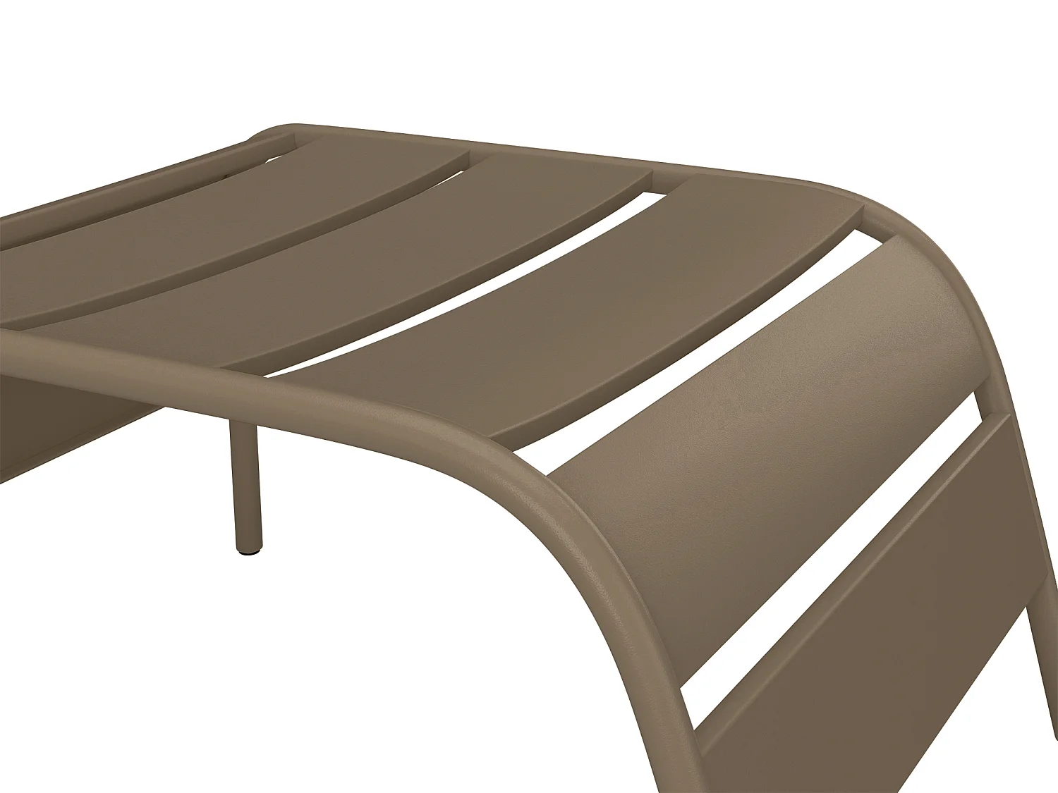 Fauteuil bas de jardin empilable + repose pied en métal - Taupe - MIRMANDE de MYLIA