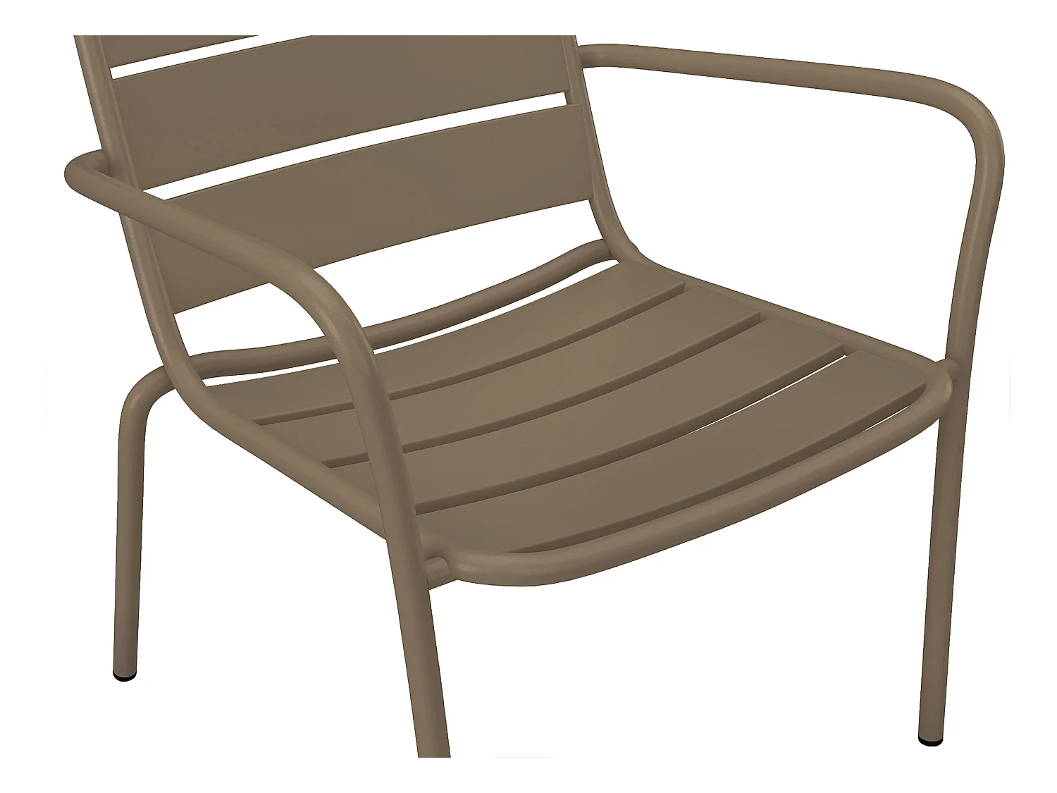 Conjunto de jardín de metal - 2 sillones bajos apilables y una mesa auxiliar redonda - Topo - MIRMANDE de MYLIA