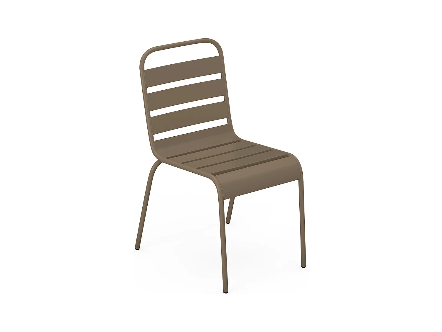 Salle à manger de jardin en métal - une table L.160 cm et 4 chaises empilables - Taupe - MIRMANDE de MYLIA