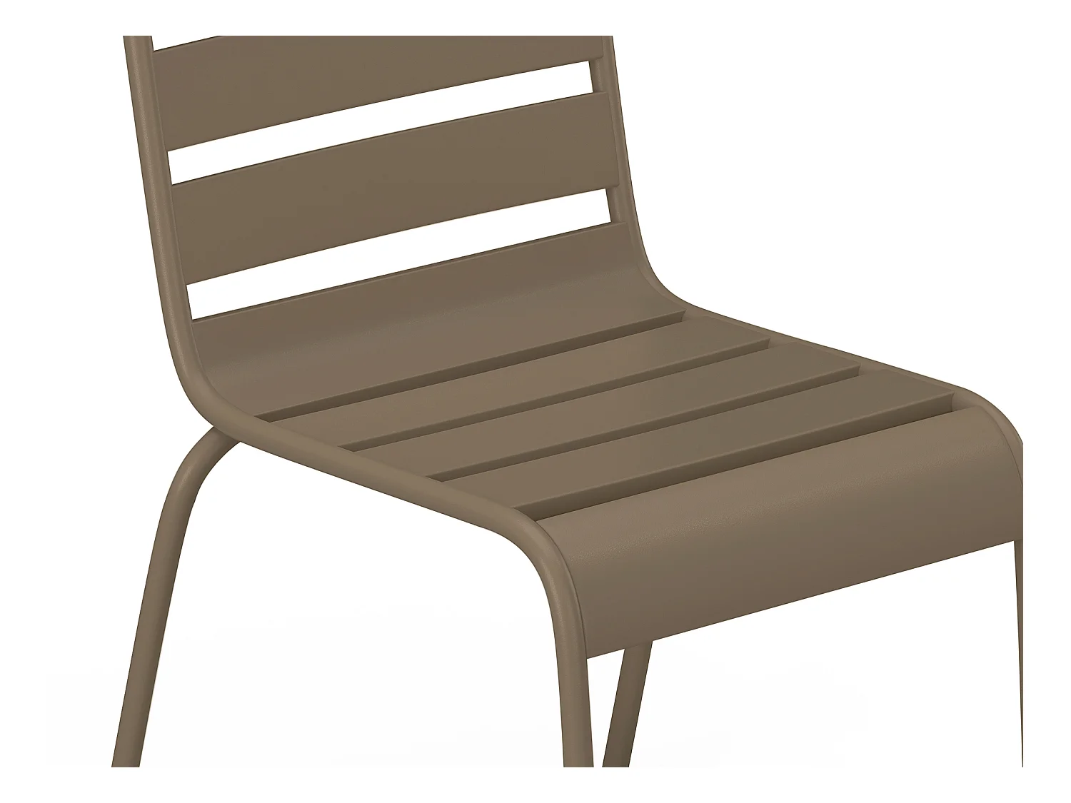 Salle à manger de jardin en métal - une table L.160 cm et 4 chaises empilables - Taupe - MIRMANDE de MYLIA
