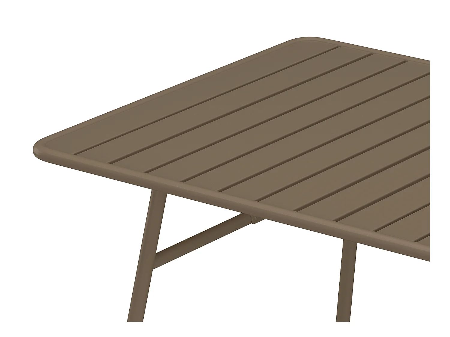 Salle à manger de jardin en métal - une table L.160 cm et 4 chaises empilables - Taupe - MIRMANDE de MYLIA