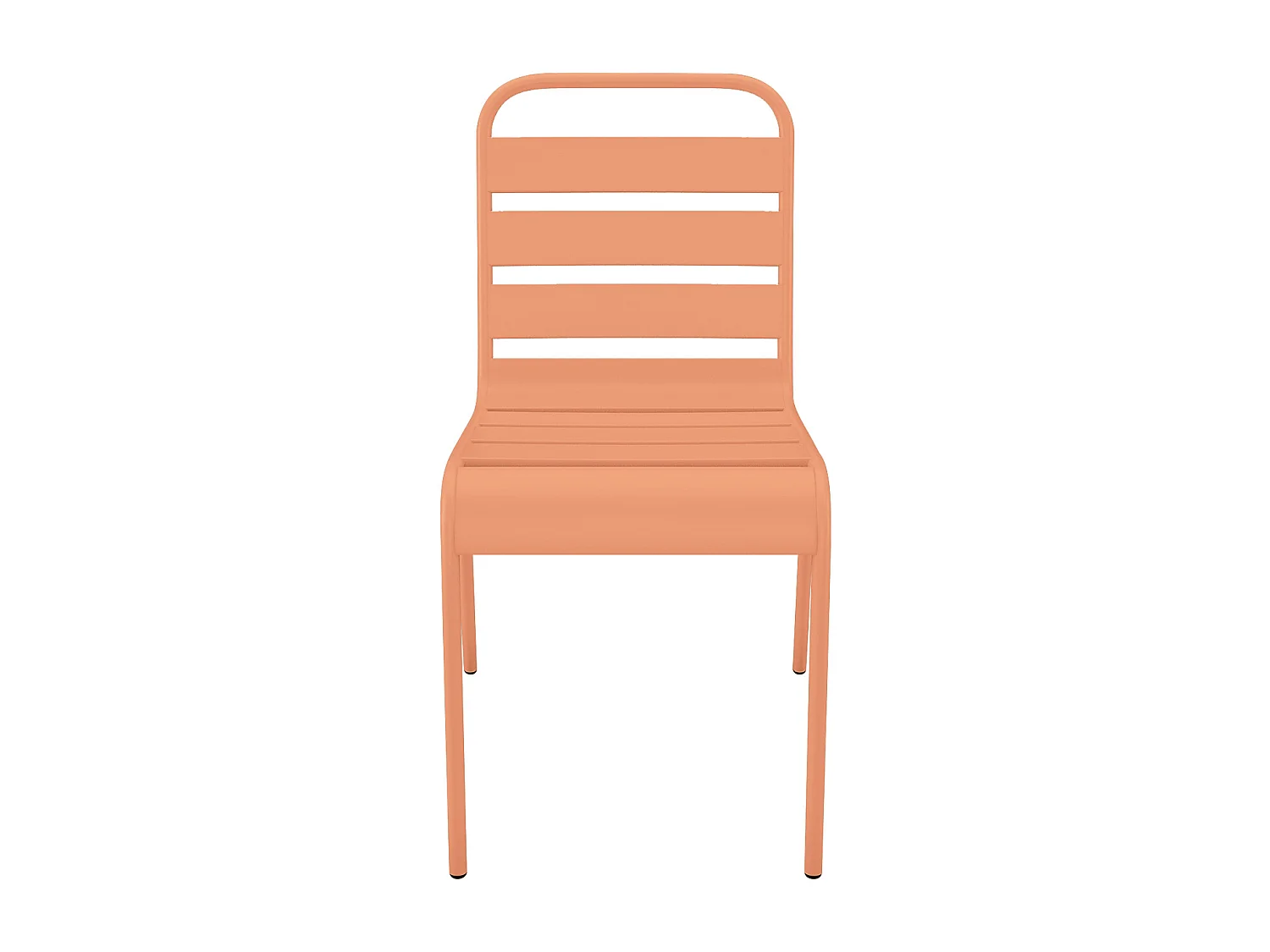 Lot de 2 chaises de jardin empilables en métal - Orange clair - MIRMANDE de MYLIA