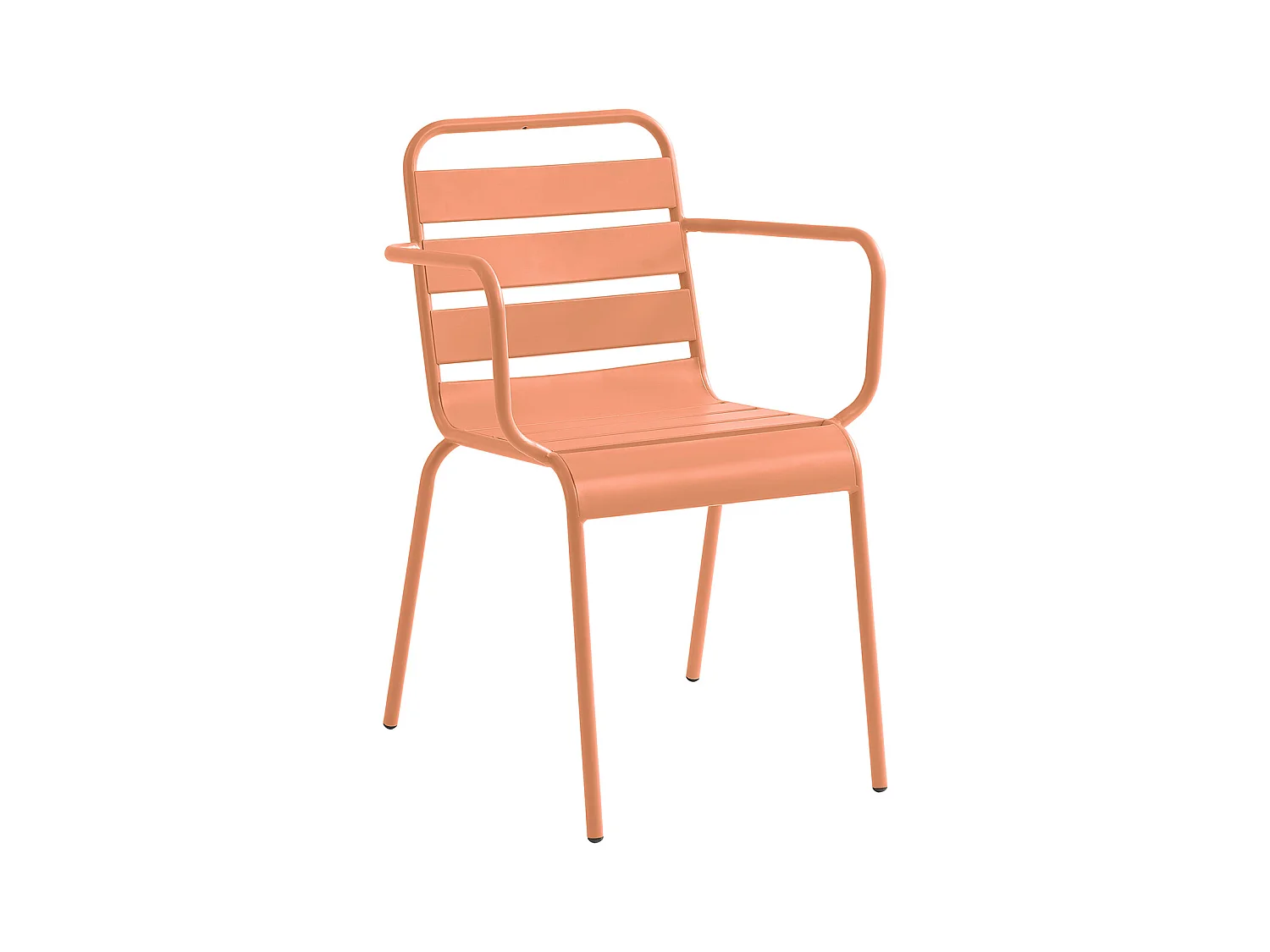 Conjunto de 2 sillones de jardín apilables de metal - naranja claro - MIRMANDE de MYLIA