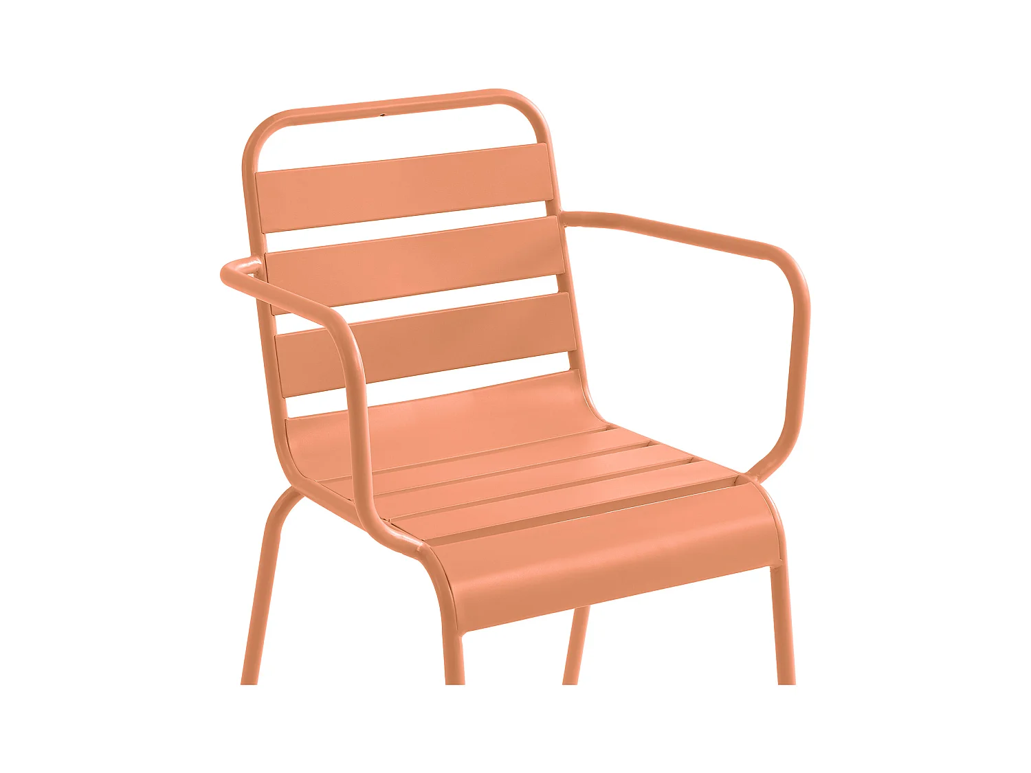 Conjunto de 2 sillones de jardín apilables de metal - naranja claro - MIRMANDE de MYLIA