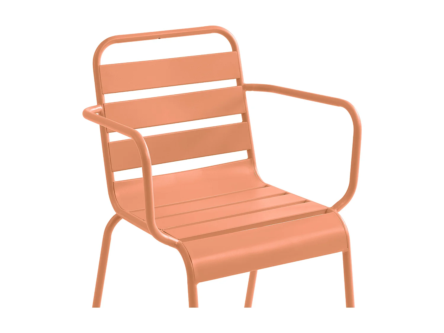 Lot de 2 fauteuils de jardin empilables en métal - Orange clair - MIRMANDE de MYLIA