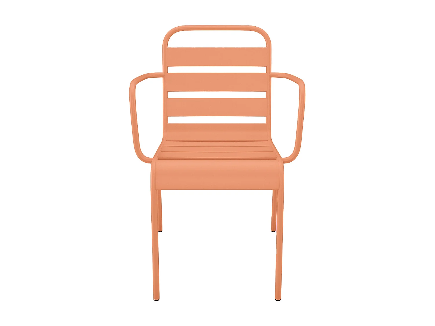 Lot de 2 fauteuils de jardin empilables en métal - Orange clair - MIRMANDE de MYLIA