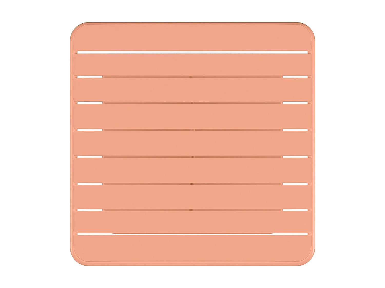 Garten-Essgruppe: Tisch L. 80 cm + 2 stapelbare Stühle - Metall - Hellorange - MIRMANDE von MYLIA