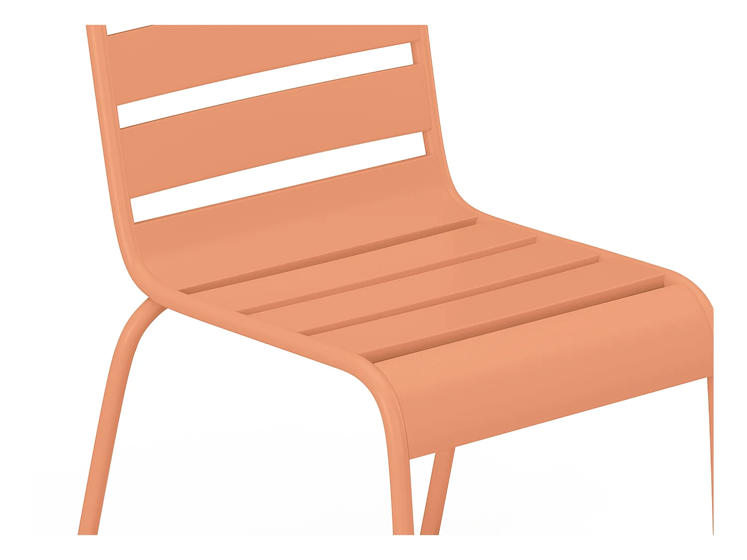 Comedor de jardín de metal - una mesa de 80 cm y 2 sillas apilables - naranja claro - MIRMANDE de MYLIA