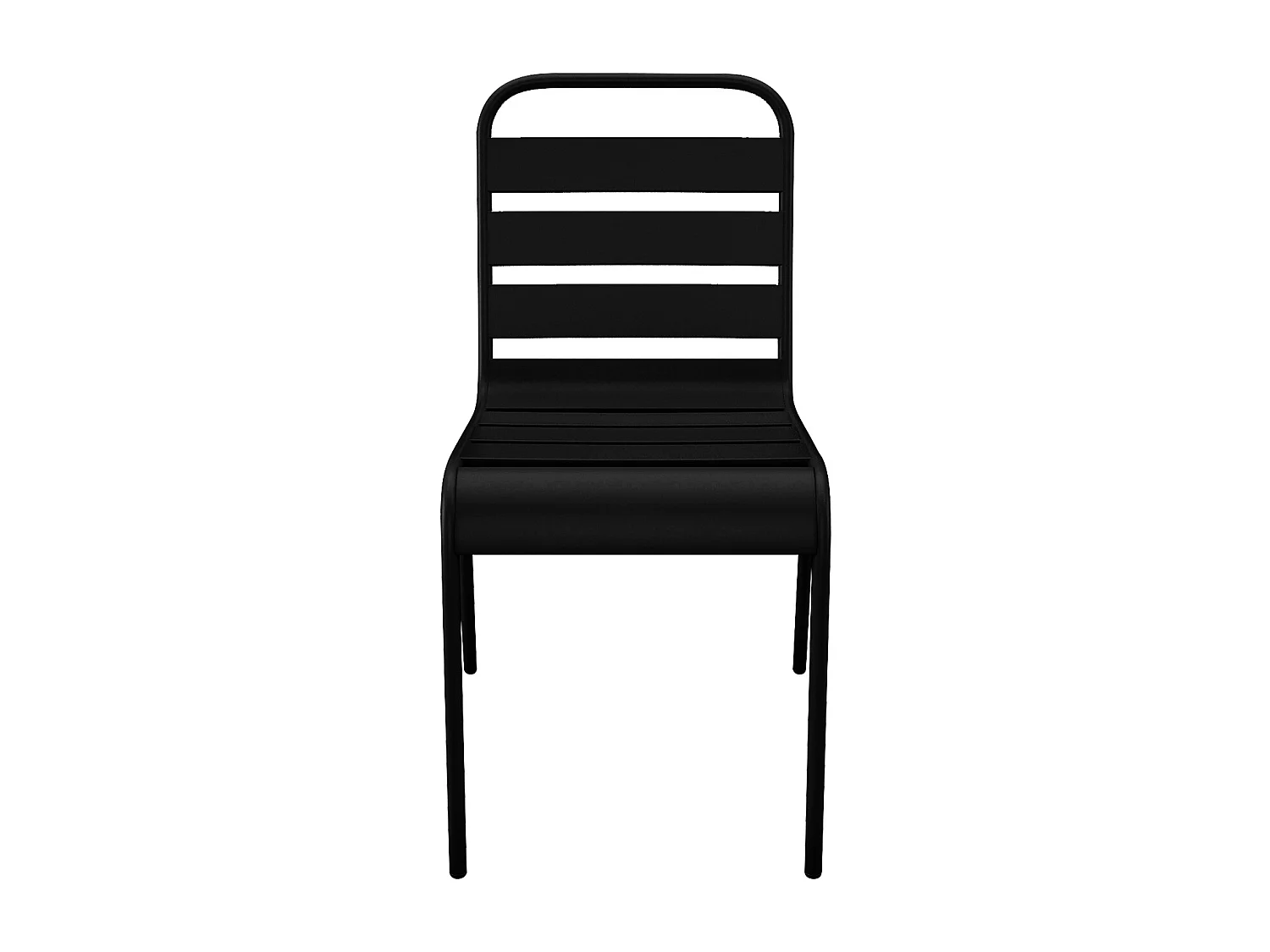 Lot de 2 chaises de jardin empilables en métal - Noir - MIRMANDE de MYLIA