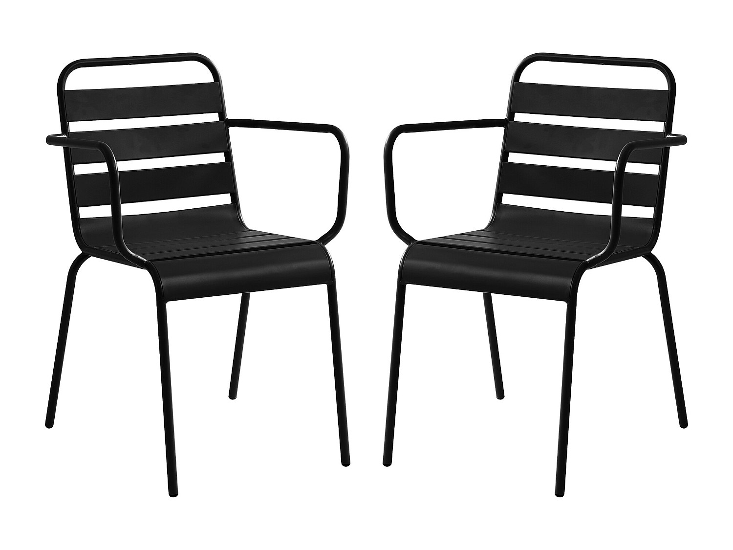 Vente-unique Gartensessel Stapelbar 2er-Set - Metall - Schwarz - Mirmande Von Mylia