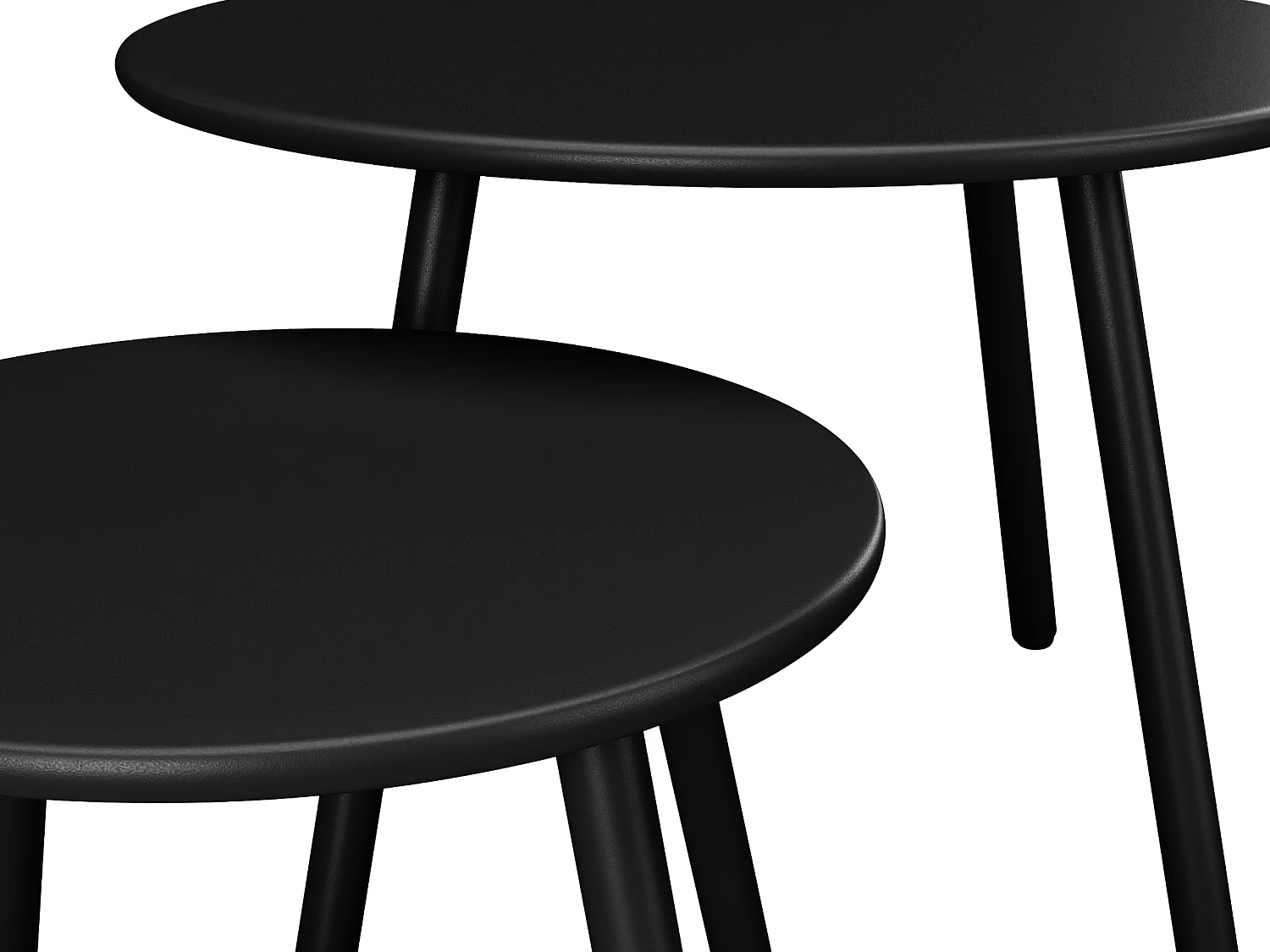 Trädgårdsmöbler i metall - 2 stapelbara låga fåtöljer och satsbord - Svart - MIRMANDE från MYLIA