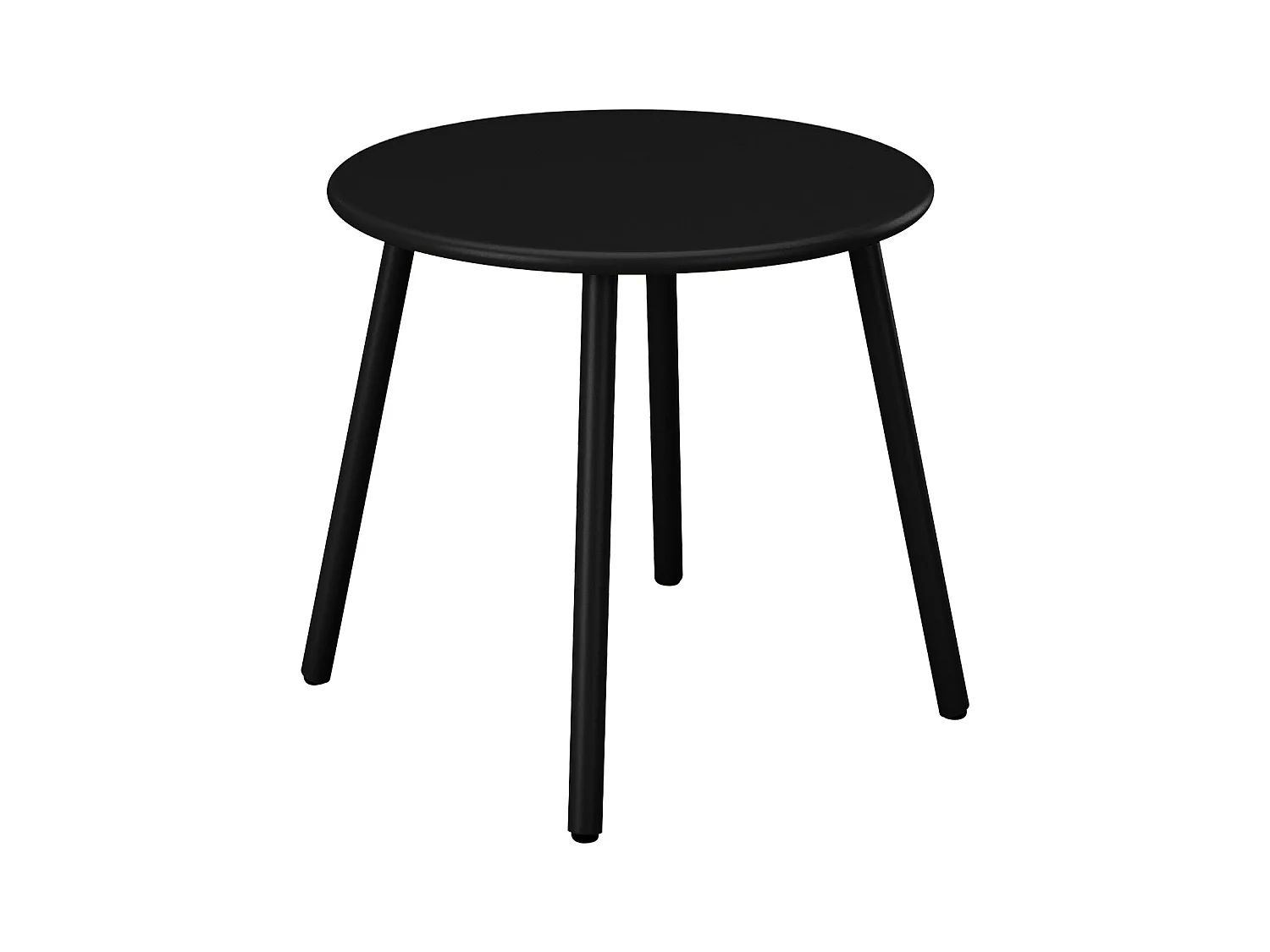 Salotto da giardino 2 poltrone basse impil. e un tavolo supplementare tondo Metallo Nero  - MIRMANDE di MYLIA