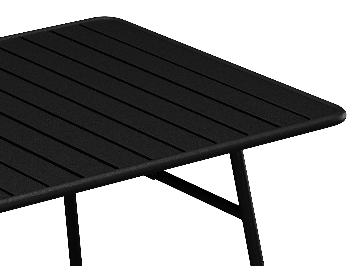 Salle à manger de jardin en métal - une table L.160 cm et 4 chaises empilables - Noir - MIRMANDE de MYLIA