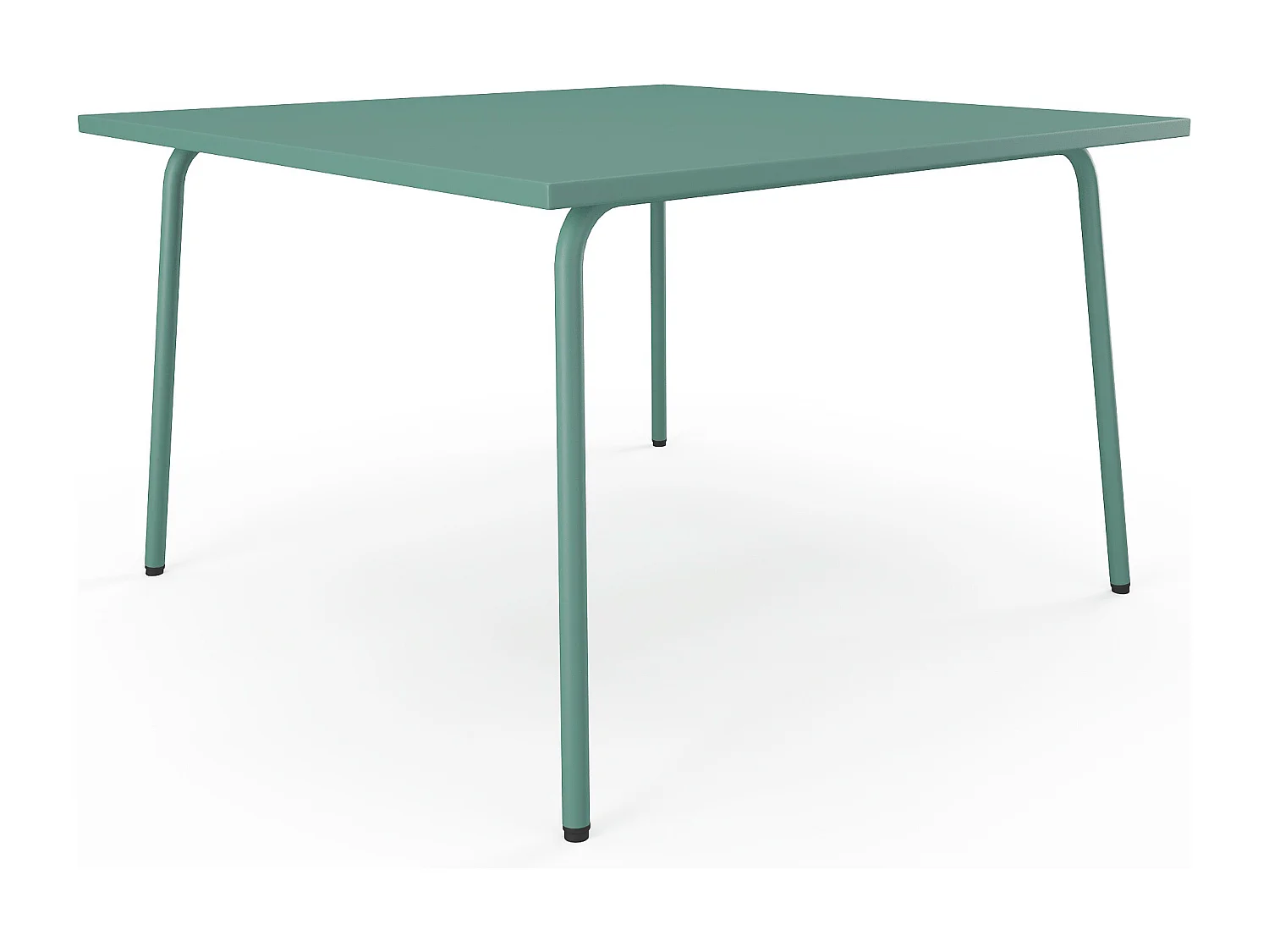 Garten-Essgruppe: Tisch L. 120 cm + 8 stapelbare Sessel - Metall - Mandelgrün - MIRMANDE von MYLIA