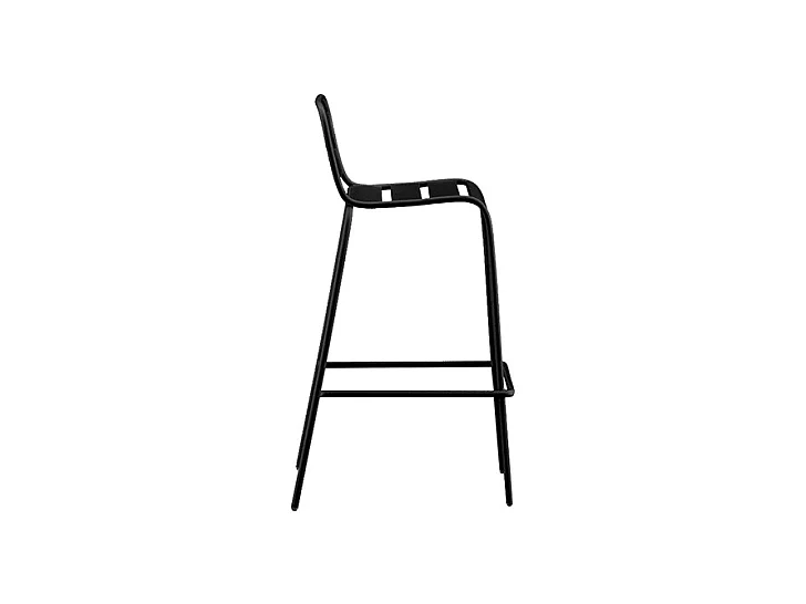 Lot de 2 chaises hautes de jardin empilables en métal - Noir - MIRMANDE de MYLIA