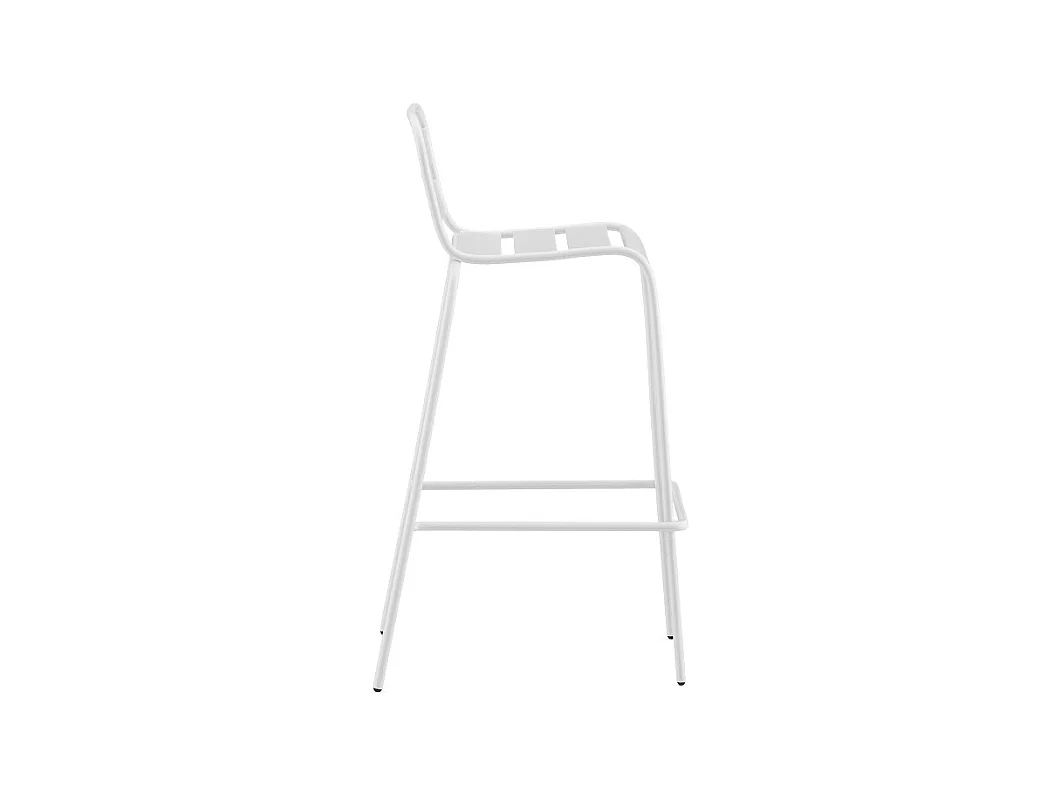 Gartenstuhl hoch stapelbar 2er-Set - Metall - Weiß - MIRMANDE von MYLIA