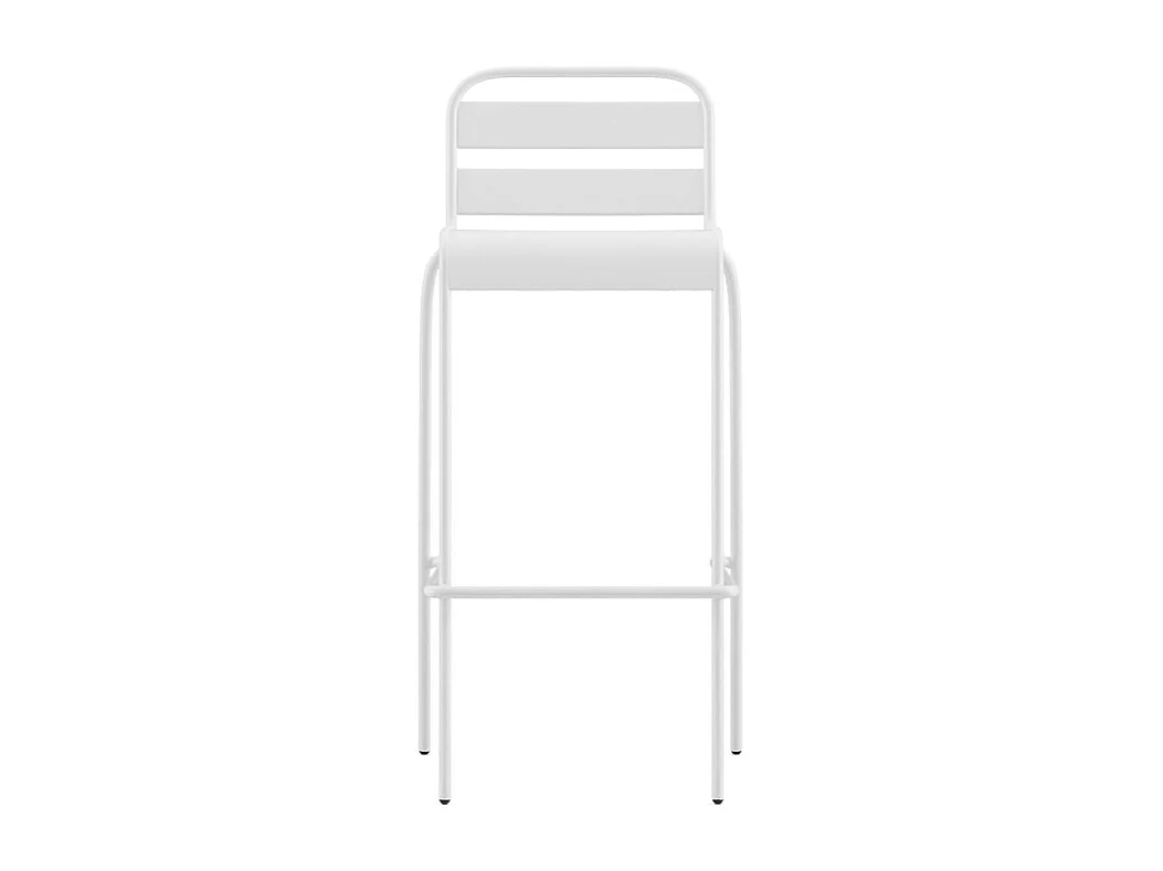 Lot de 2 chaises hautes de jardin empilables en métal - Blanc - MIRMANDE de MYLIA