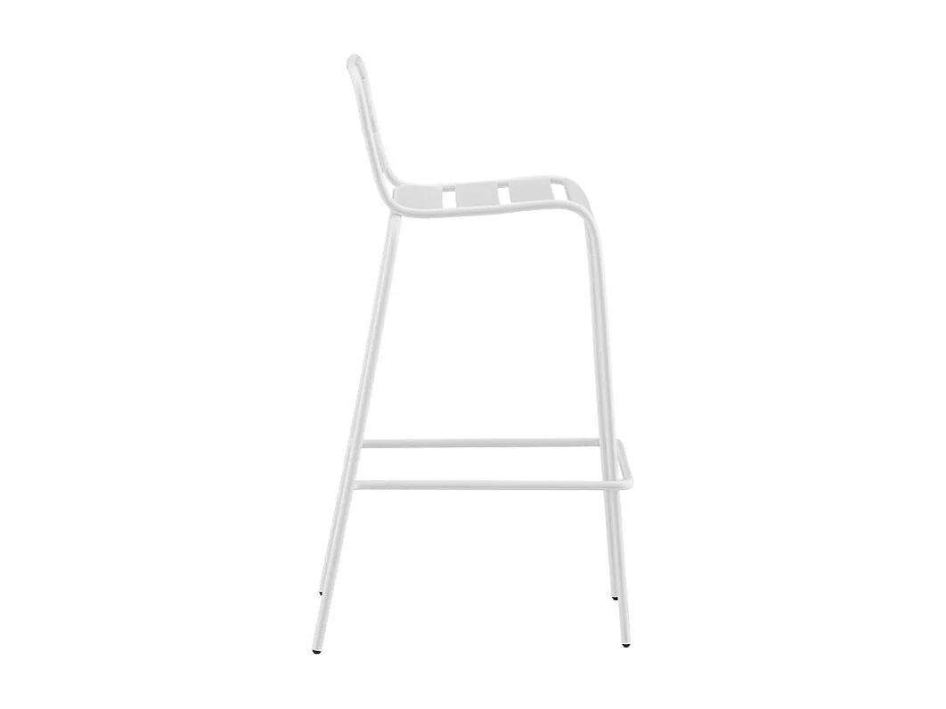 Salle à manger haute de jardin en métal : une table L.70 cm et 2 chaises - Blanc - MIRMANDE de MYLIA