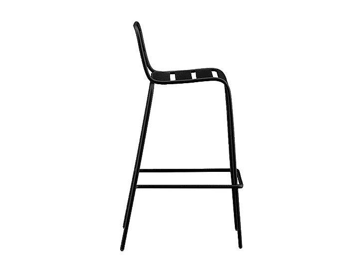 Garten-Essgruppe hoch: Tisch L. 120 cm + 4 Stühle - Metall - Schwarz - MIRMANDE von MYLIA