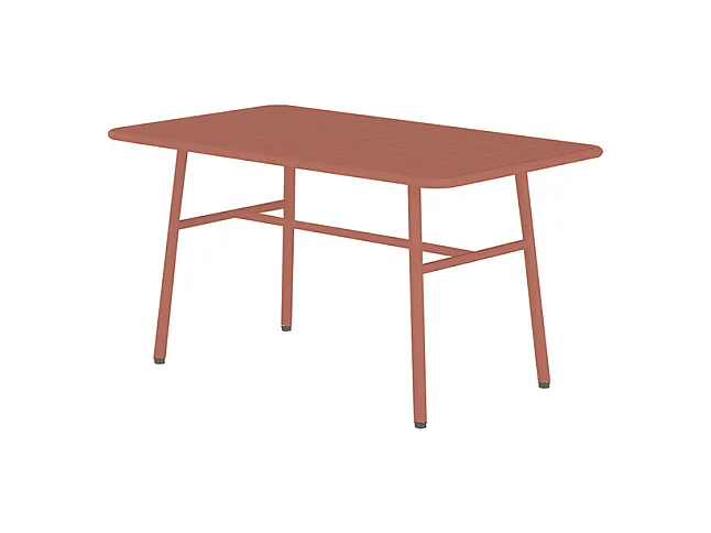 Garten-Sitzgruppe: Bank, 2 niedrige Sessel + Tisch - Metall - Terracotta - MIRMANDE von MYLIA