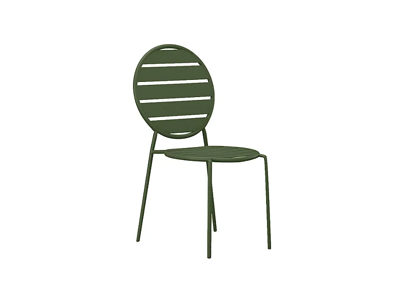 Salle à manger de jardin en métal : une table ovale L.180 cm et 4 chaises - Kaki - MONTEFARO de MYLIA