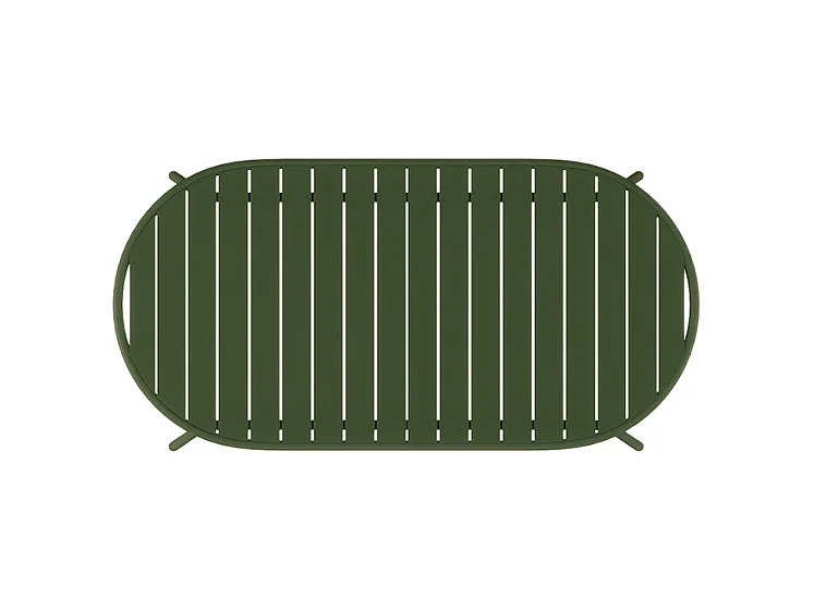Salle à manger de jardin en métal : une table ovale L.180 cm et 4 chaises - Kaki - MONTEFARO de MYLIA