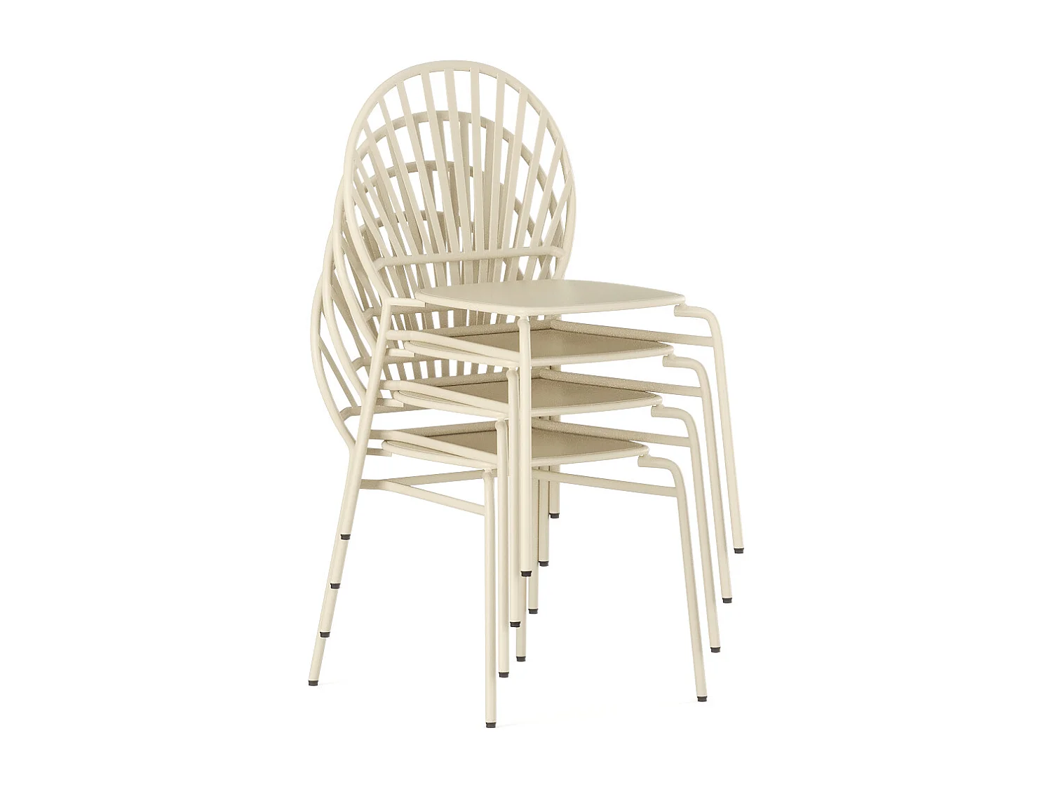 Set van 2 opstapelbare tuinstoelen van metaal - Beige - CEDEIRA van MYLIA