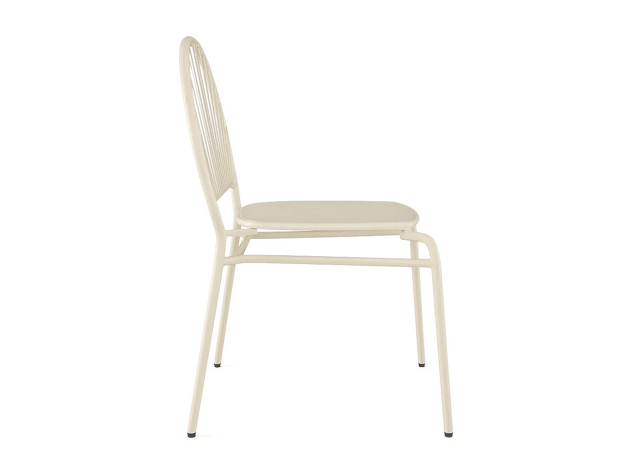 Lot de 2 chaises de jardin empilables en métal - Beige - CEDEIRA de MYLIA