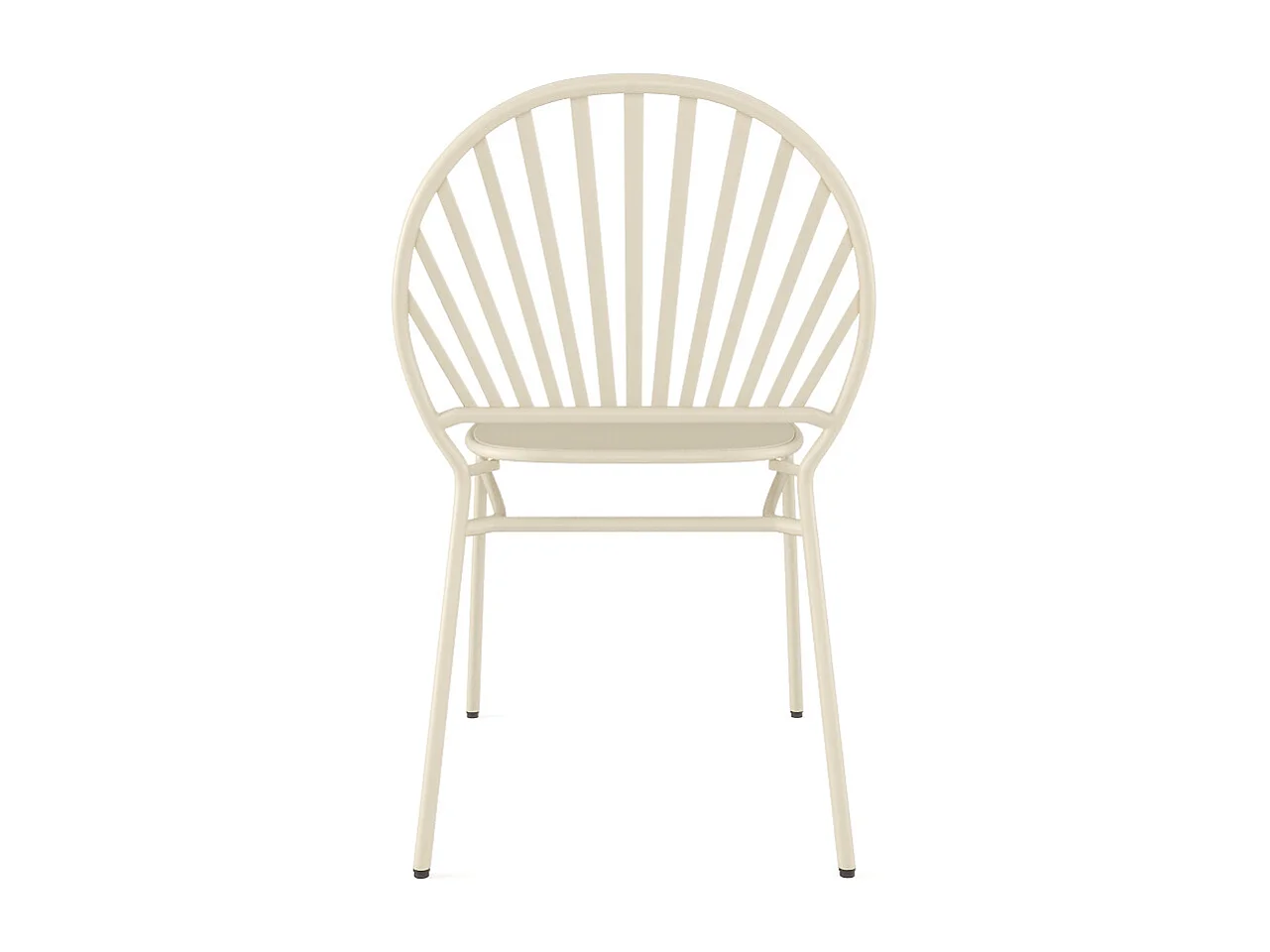 Lot de 2 chaises de jardin empilables en métal - Beige - CEDEIRA de MYLIA