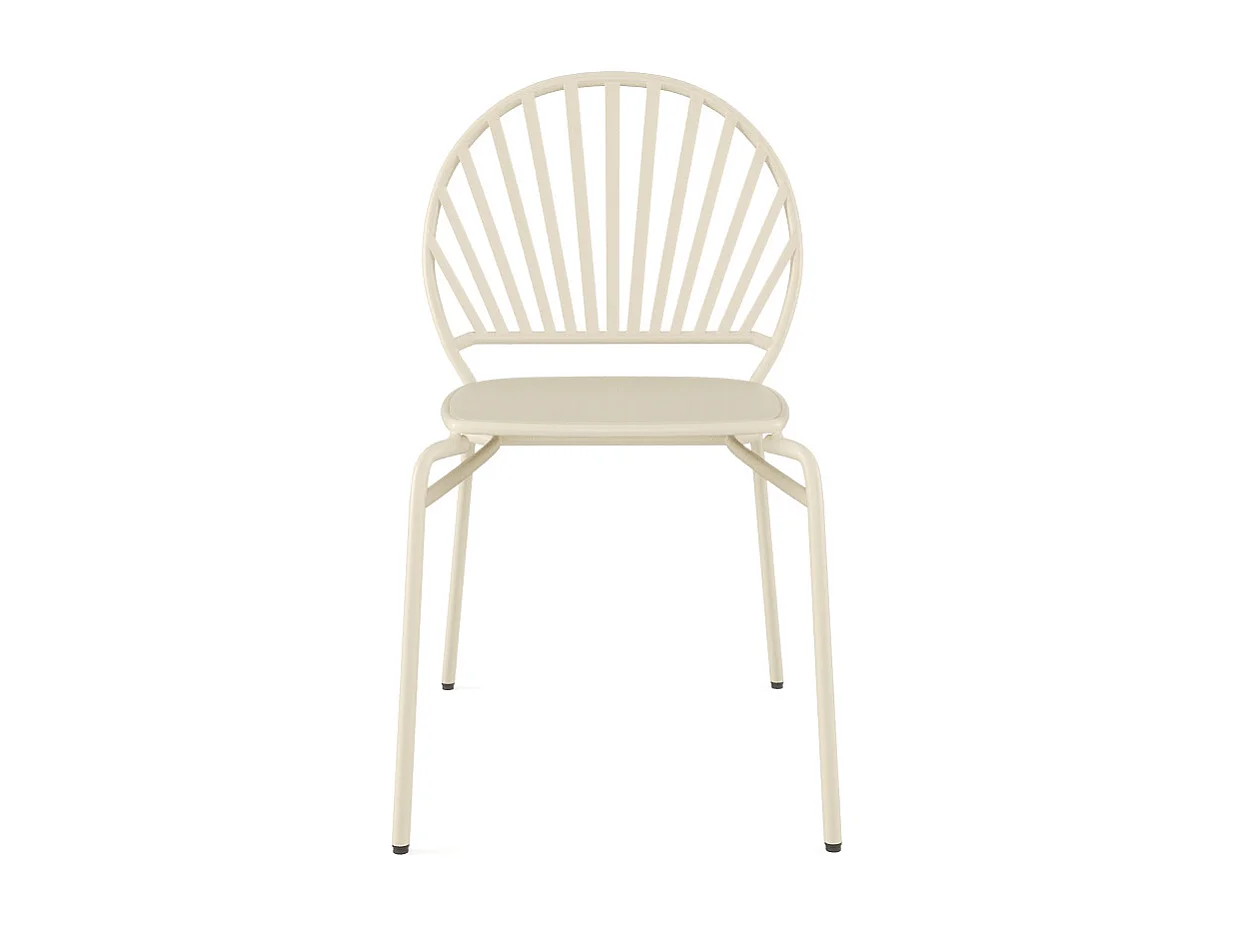 Lot de 2 chaises de jardin empilables en métal - Beige - CEDEIRA de MYLIA