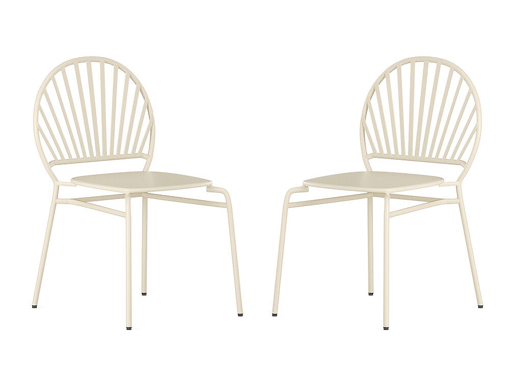 Vente-unique Gartenstuhl Stapelbar 2er-Set - Metall - Beige - Cedeira Von Mylia