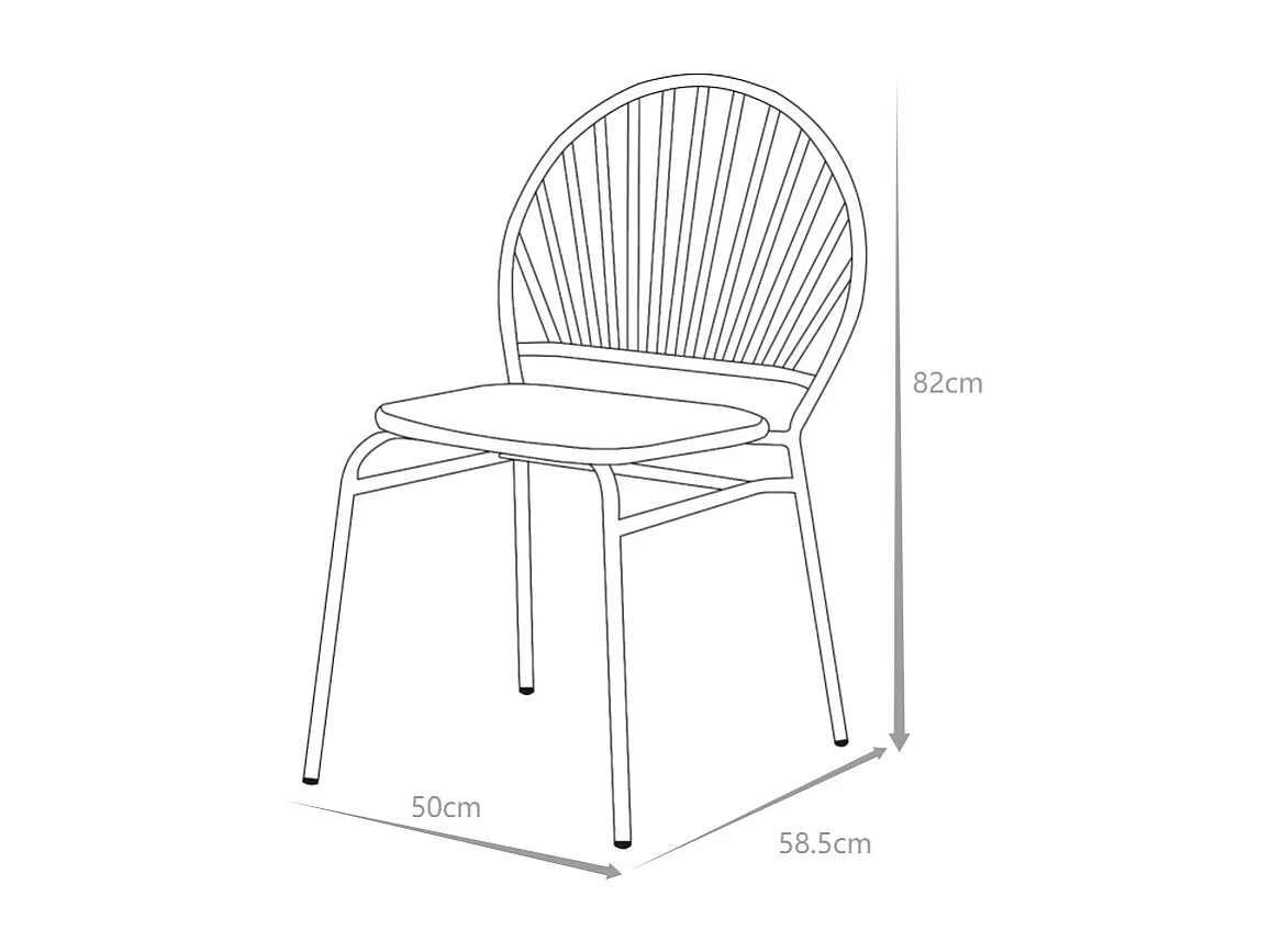 Lot de 2 chaises de jardin empilables en métal - Beige - CEDEIRA de MYLIA