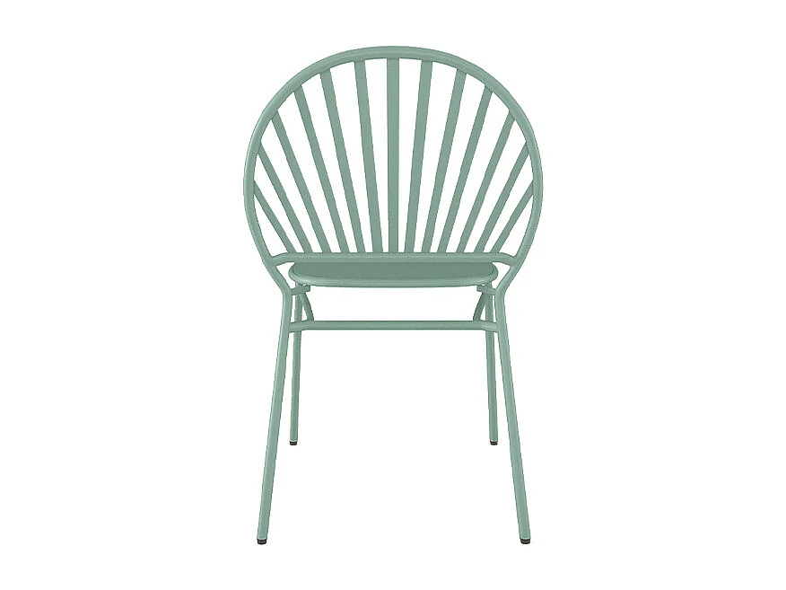 Lot de 2 chaises de jardin empilables en métal - Vert amande - CEDEIRA de MYLIA