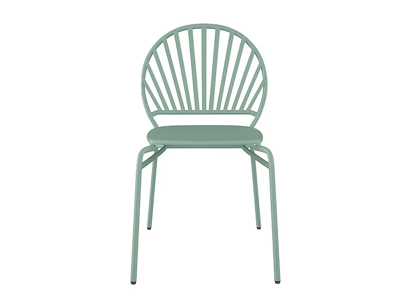 Lot de 2 chaises de jardin empilables en métal - Vert amande - CEDEIRA de MYLIA