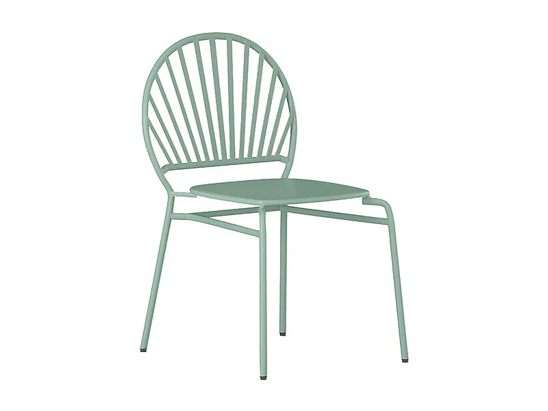 Lot de 2 chaises de jardin empilables en métal - Vert amande - CEDEIRA de MYLIA