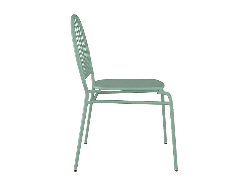 Lot de 2 chaises de jardin empilables en métal - Vert amande - CEDEIRA de MYLIA