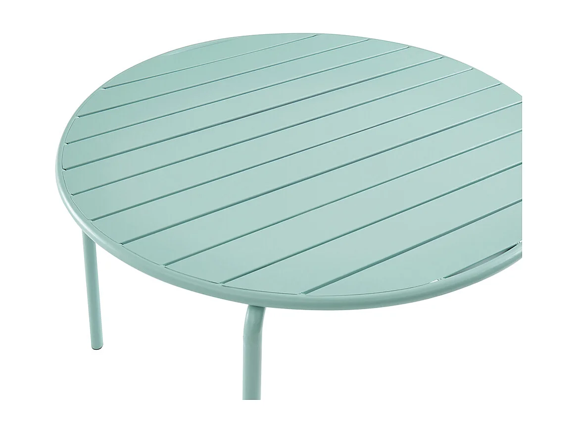 Garten-Essgruppe aus Metall: Tisch 110 cm & 4 Stühle - Mandelgrün - CEDEIRA von MYLIA