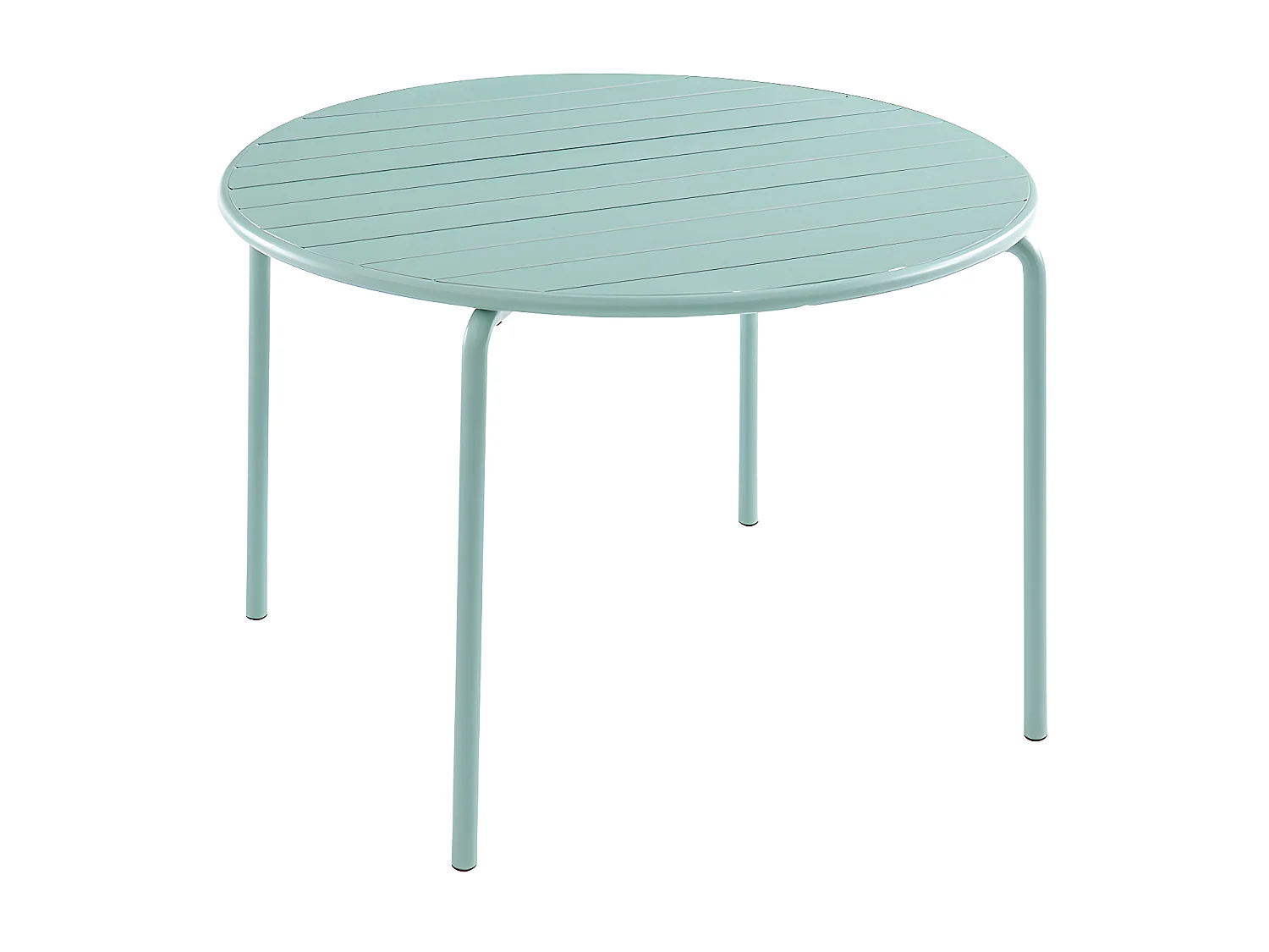 Tuineethoek van metaal: een tafel D110 cm en 4 stoelen - Amandelgroen - CEDEIRA van MYLIA
