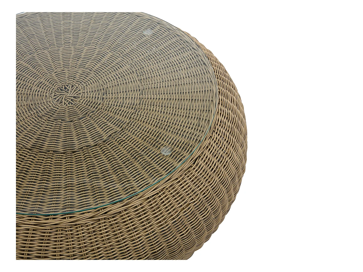 Conjunto de jardín de resina trenzada natural oscuro: sofá, 2 sillones y mesa de centro - WHITEHEAVEN de MYLIA