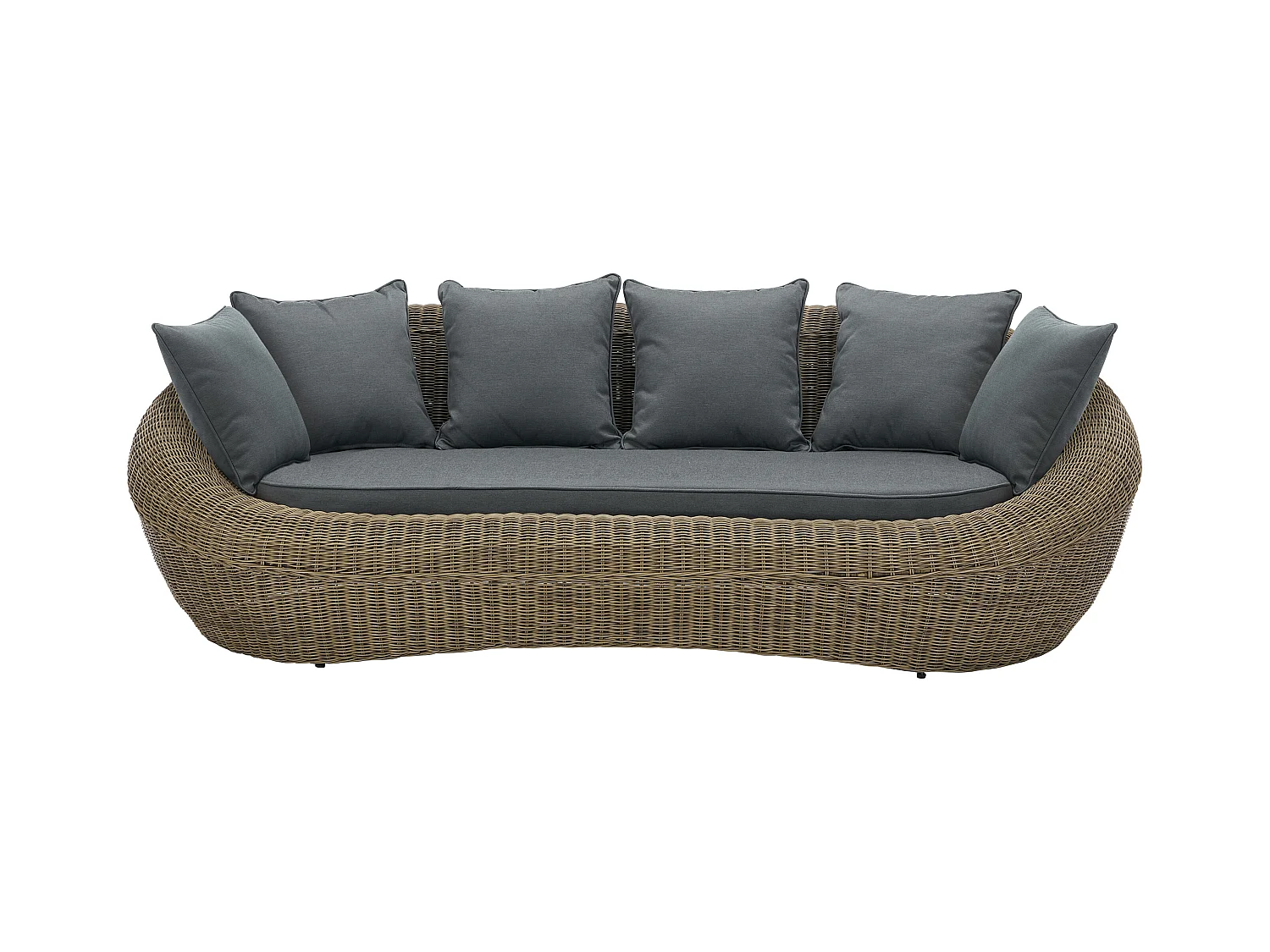 Conjunto de jardín de resina trenzada natural oscuro: sofá, 2 sillones y mesa de centro - WHITEHEAVEN de MYLIA