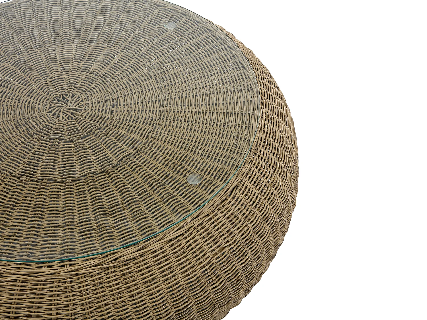 Conjunto de jardín de resina trenzada natural oscuro: sofá, 2 sillones y mesa de centro - WHITEHEAVEN de MYLIA