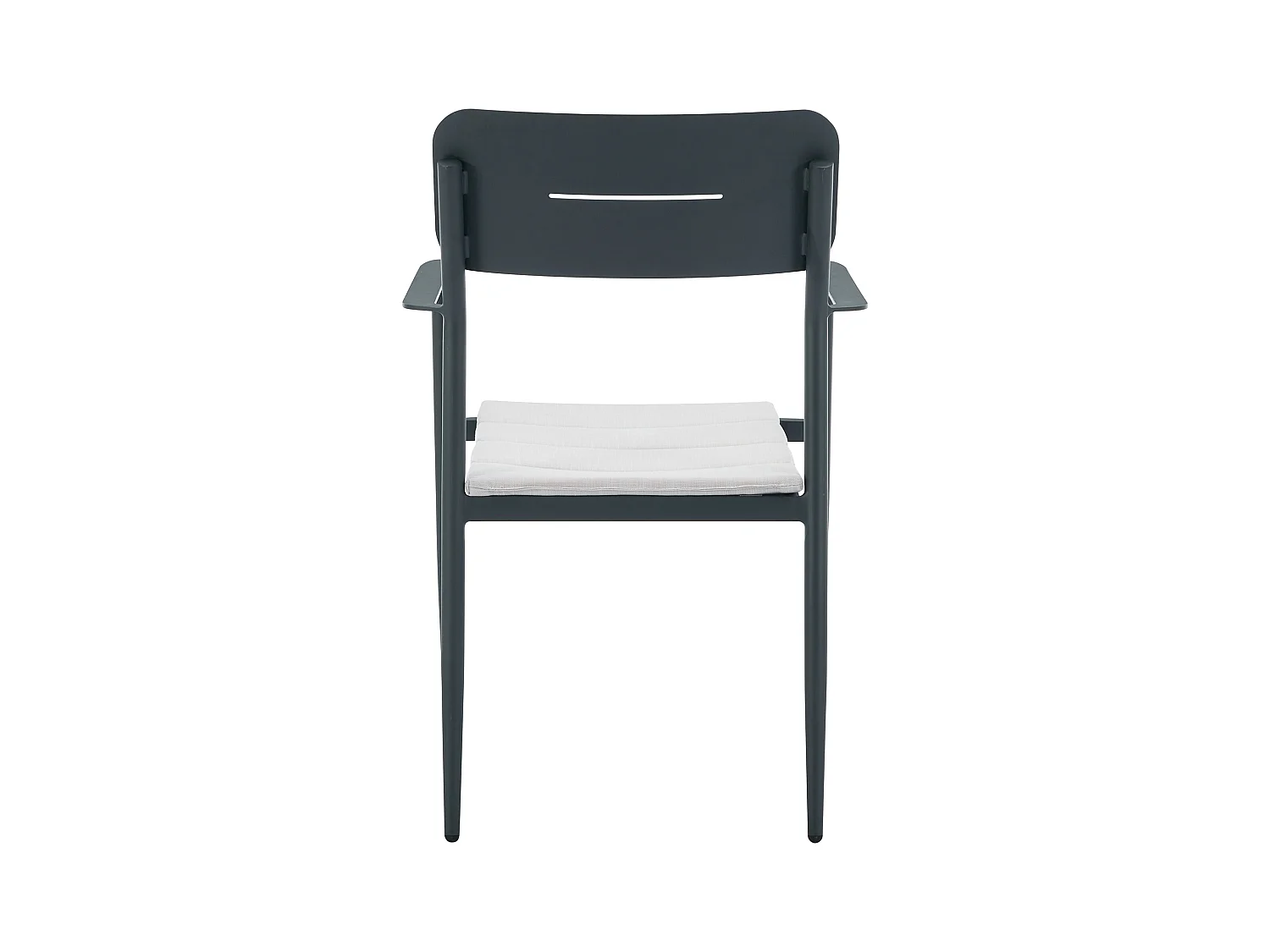 Conjunto de 2 sillones de jardín apilables de aluminio con cojín blanco - Antracita - LOTTYS de MYLIA