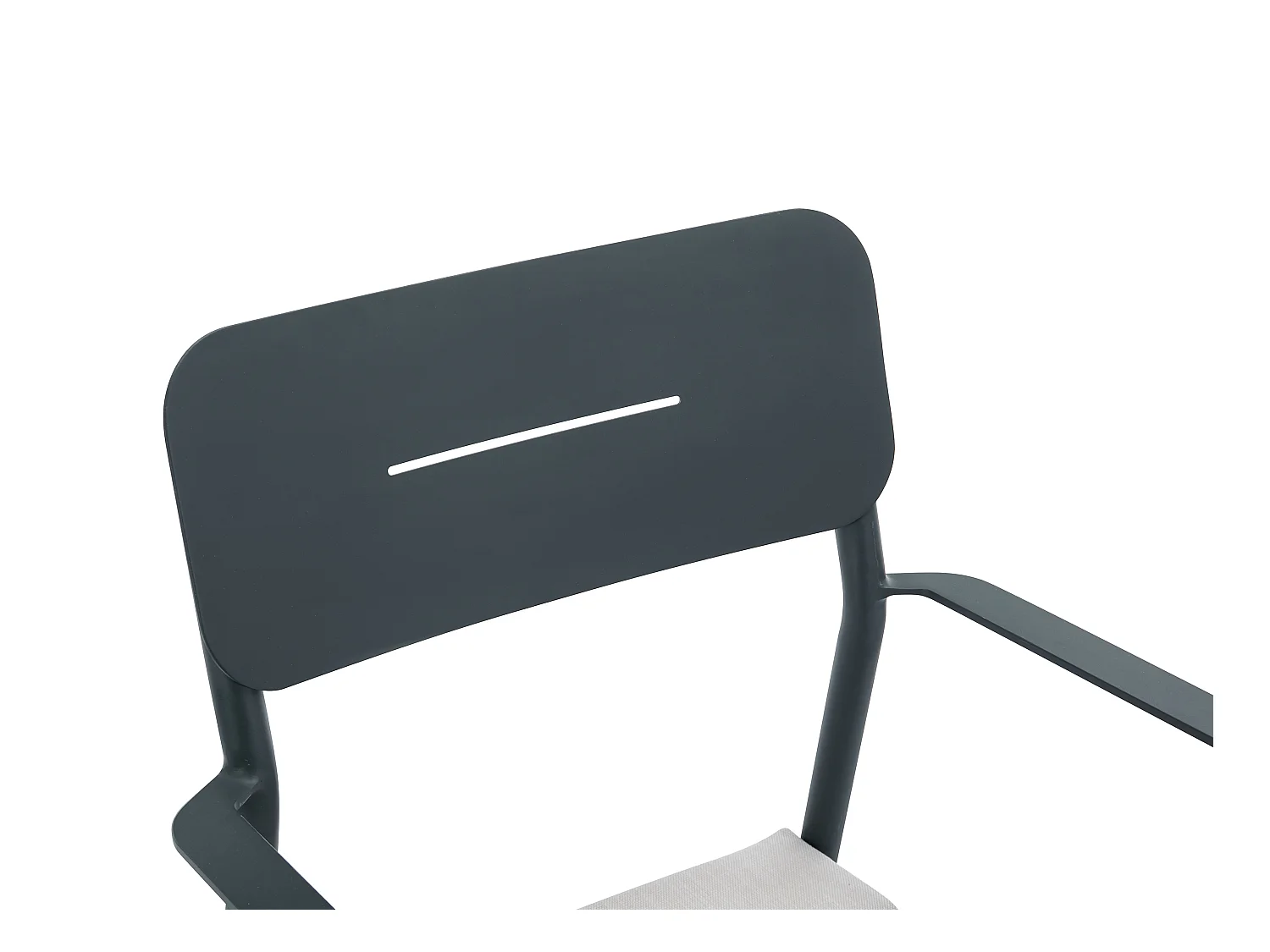 Conjunto de 2 sillones de jardín apilables de aluminio con cojín blanco - Antracita - LOTTYS de MYLIA